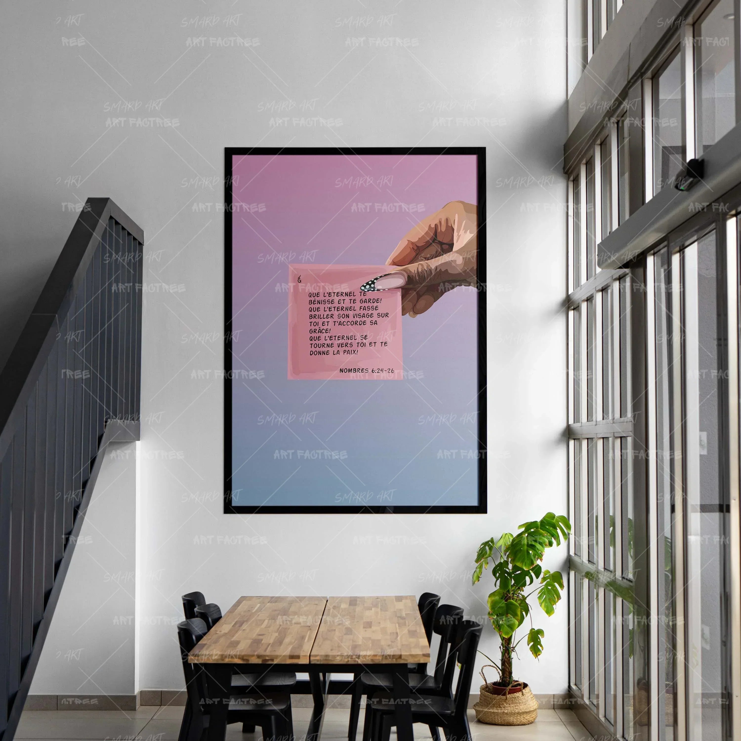 Nombres 6:24-26-wall art print featuring decorative artistic design suitable for living rooms, offices, and schools by SmardArt. Elevate your space with Black wall art that speaks to culture, identity, and creativity. At Smard, we celebrate artistry made with melanin, bringing powerful and inspiring designs to life.