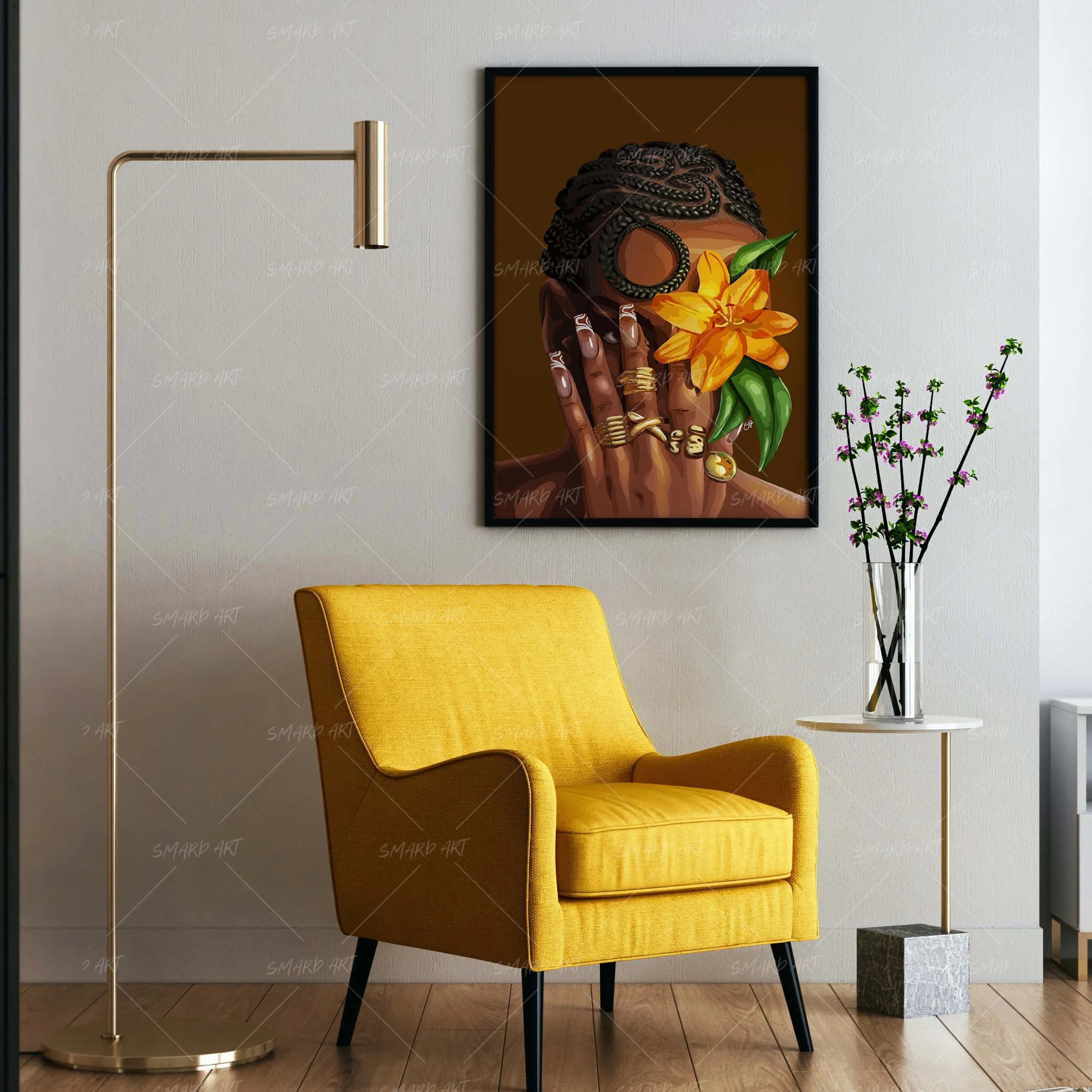 No Peeking-wall art print featuring decorative artistic design suitable for living rooms, offices, and schools by SmardArt. Elevate your space with Black wall art that speaks to culture, identity, and creativity. At Smard, we celebrate artistry made with melanin, bringing powerful and inspiring designs to life.