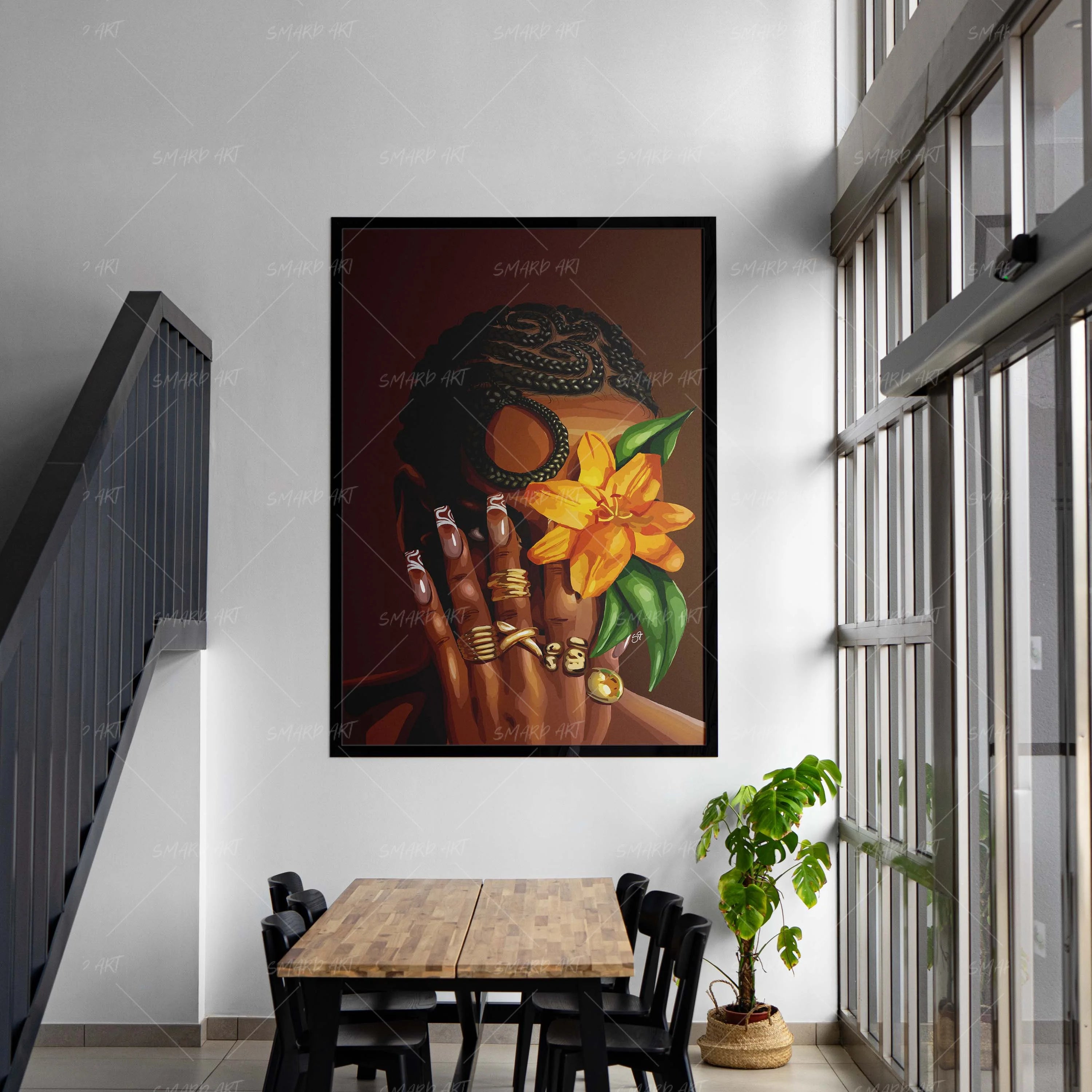 No Peeking-wall art print featuring decorative artistic design suitable for living rooms, offices, and schools by SmardArt. Elevate your space with Black wall art that speaks to culture, identity, and creativity. At Smard, we celebrate artistry made with melanin, bringing powerful and inspiring designs to life.