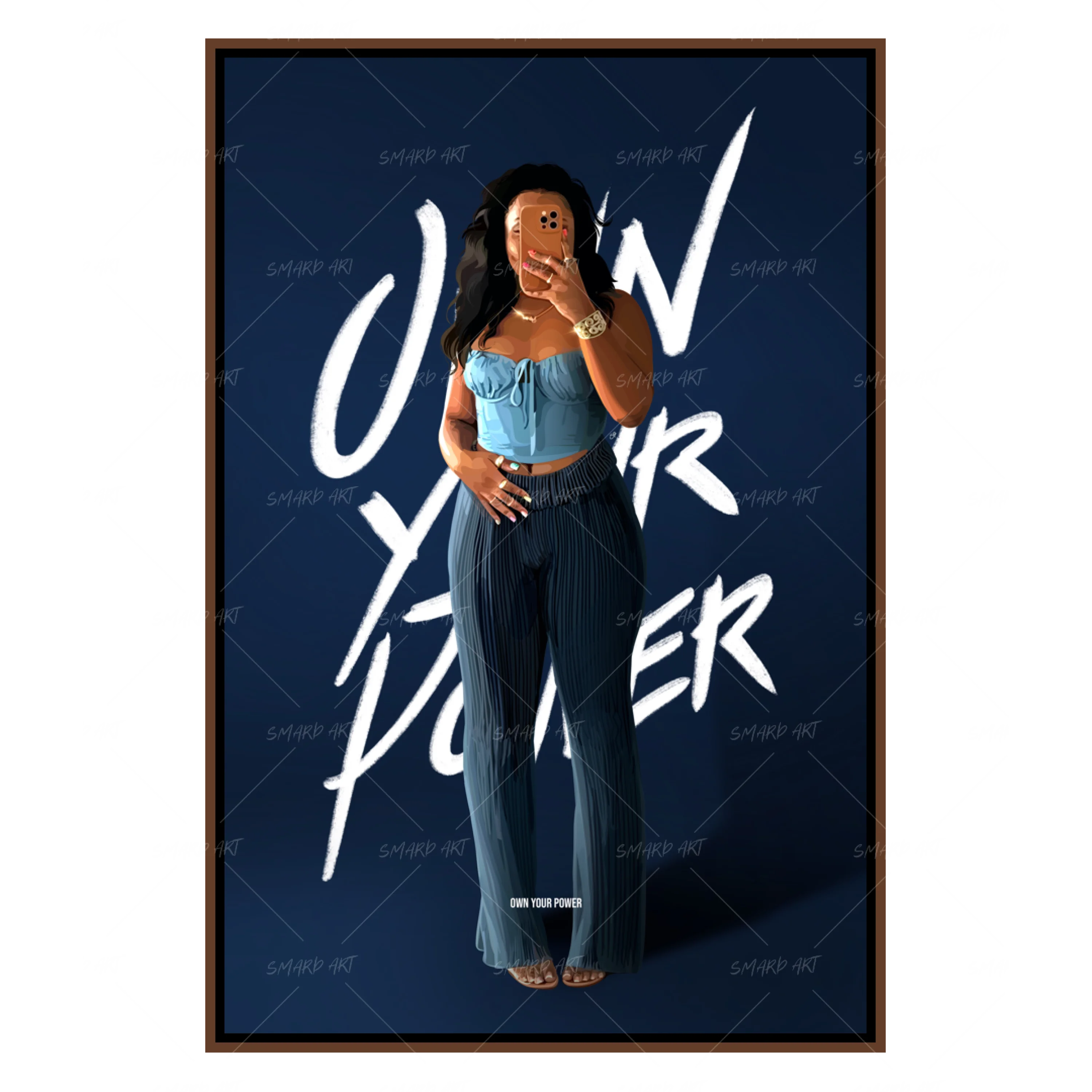 Own Your Power-wall art print featuring decorative artistic design suitable for living rooms, offices, and schools by SmardArt. Elevate your space with Black wall art that speaks to culture, identity, and creativity. At Smard, we celebrate artistry made with melanin, bringing powerful and inspiring designs to life.