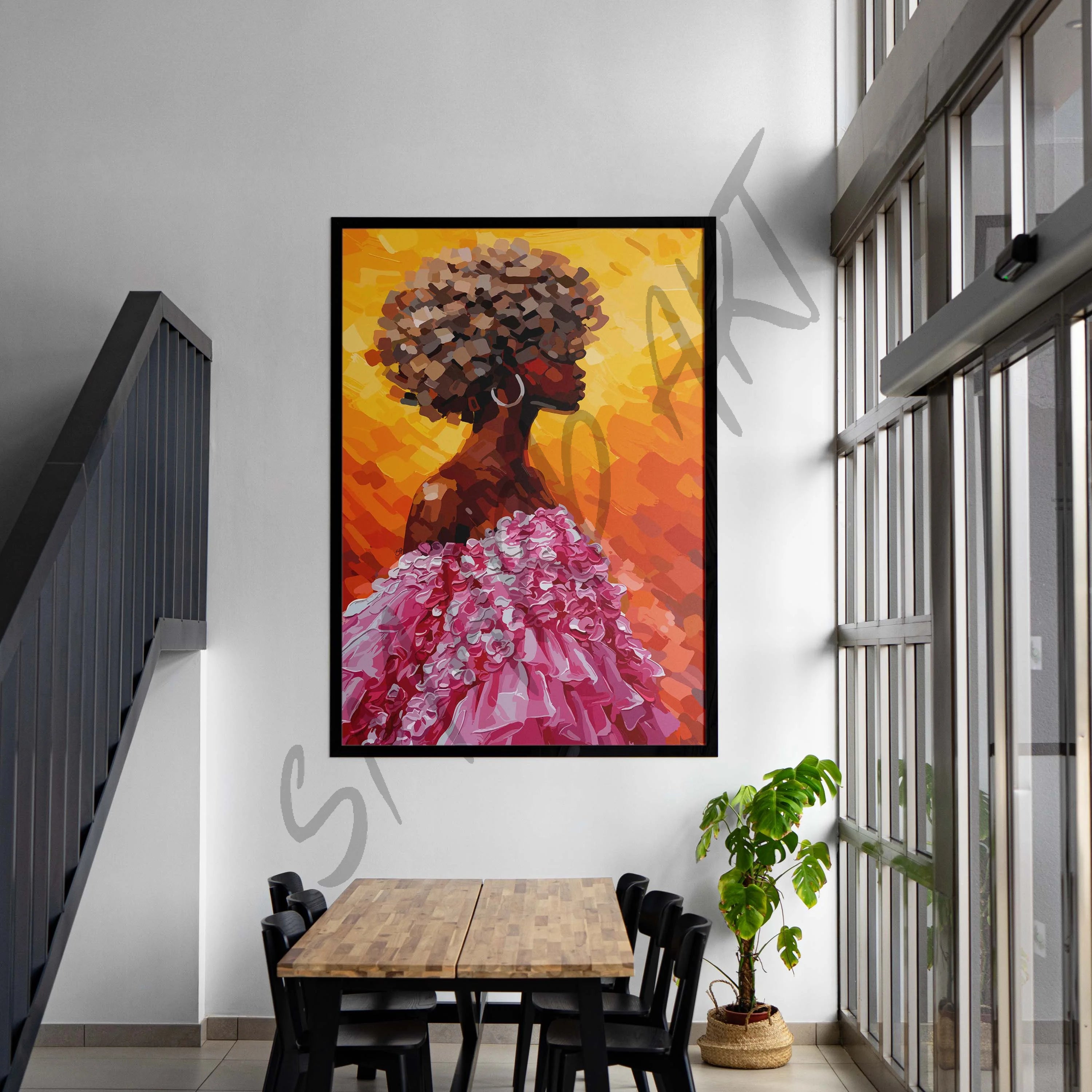 Paint Strokes-wall art print featuring decorative artistic design suitable for living rooms, offices, and schools by SmardArt. Elevate your space with Black wall art that speaks to culture, identity, and creativity. At Smard, we celebrate artistry made with melanin, bringing powerful and inspiring designs to life.