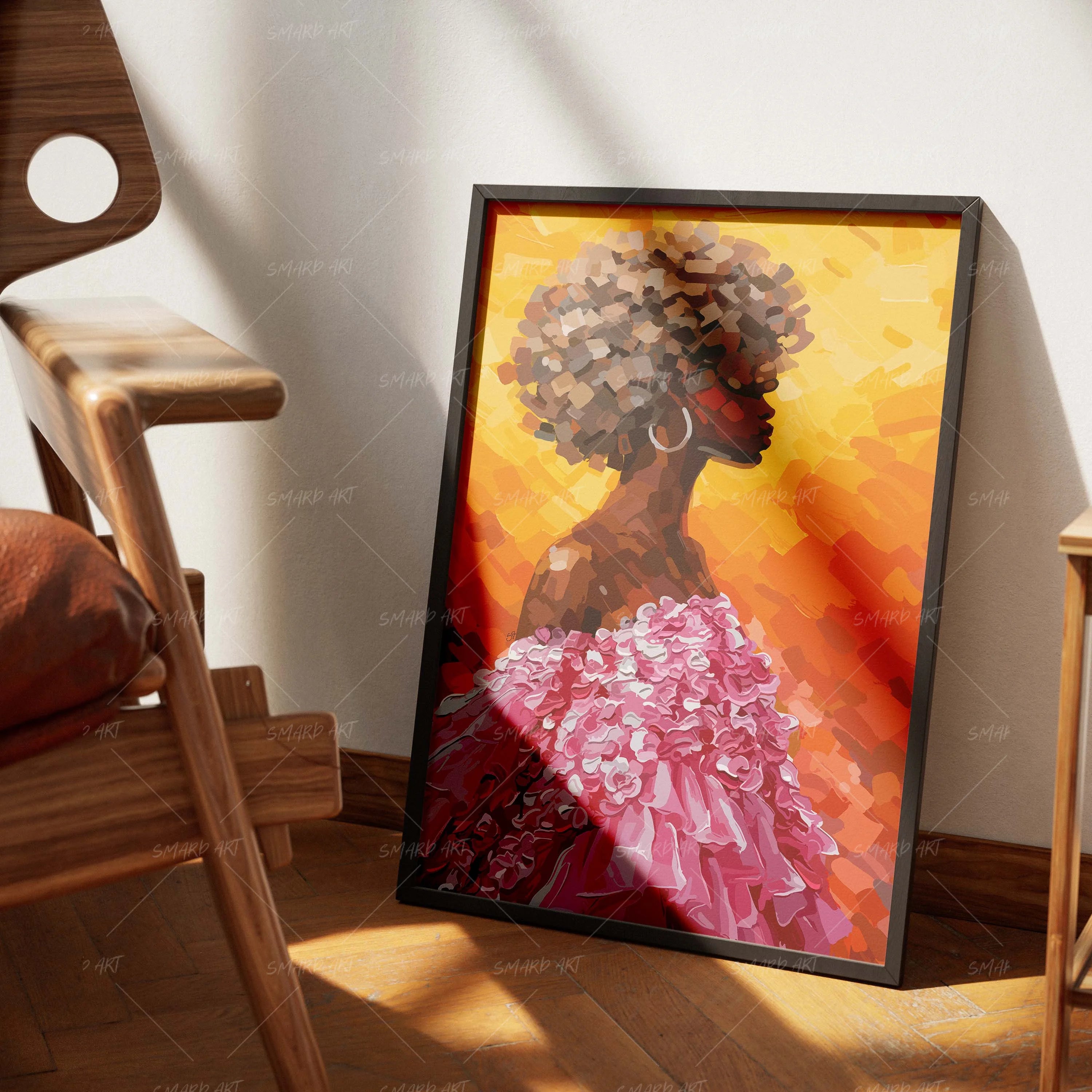 Paint Strokes-wall art print featuring decorative artistic design suitable for living rooms, offices, and schools by SmardArt. Elevate your space with Black wall art that speaks to culture, identity, and creativity. At Smard, we celebrate artistry made with melanin, bringing powerful and inspiring designs to life.