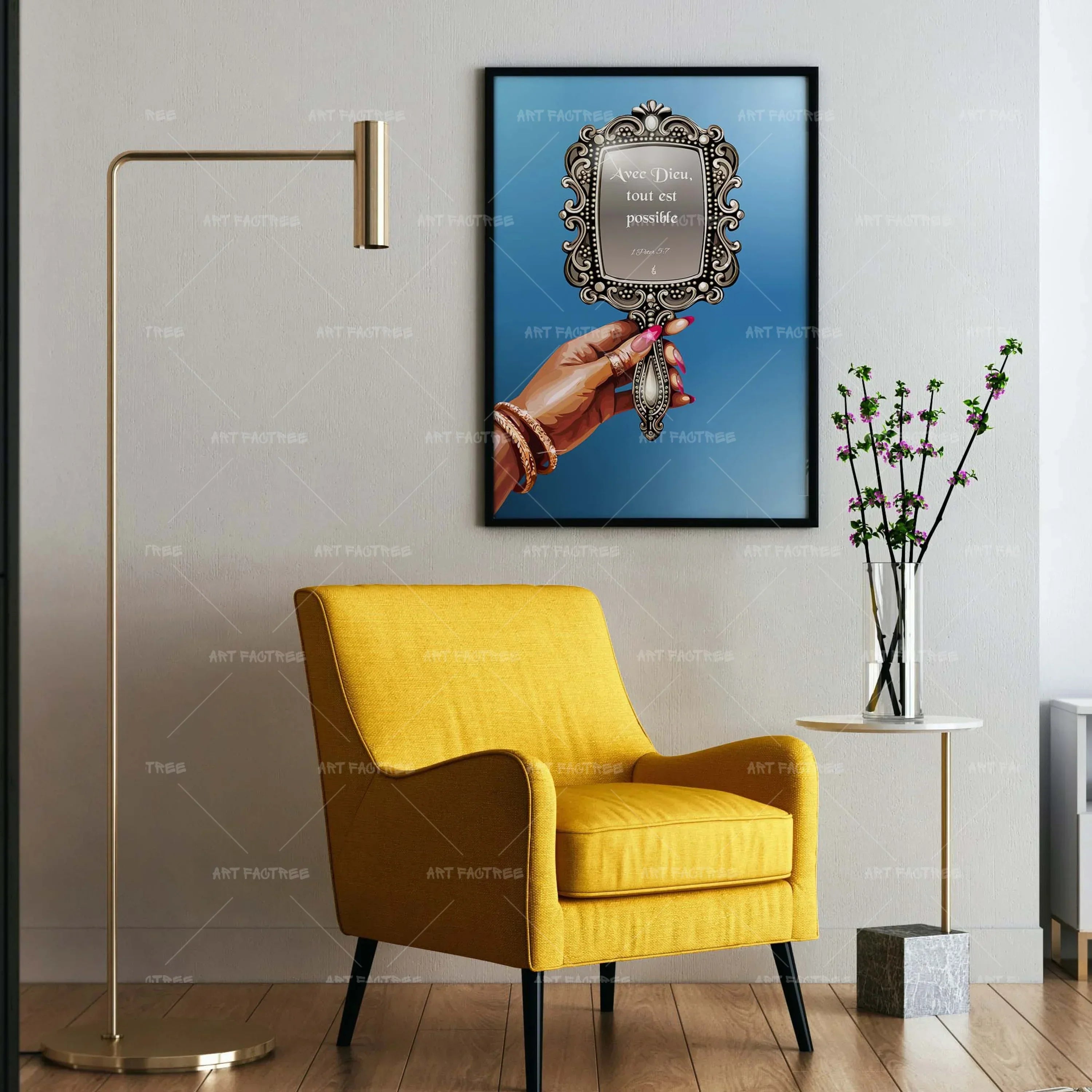 Par Sa Grâce-wall art print featuring decorative artistic design suitable for living rooms, offices, and schools by SmardArt. Elevate your space with Black wall art that speaks to culture, identity, and creativity. At Smard, we celebrate artistry made with melanin, bringing powerful and inspiring designs to life.