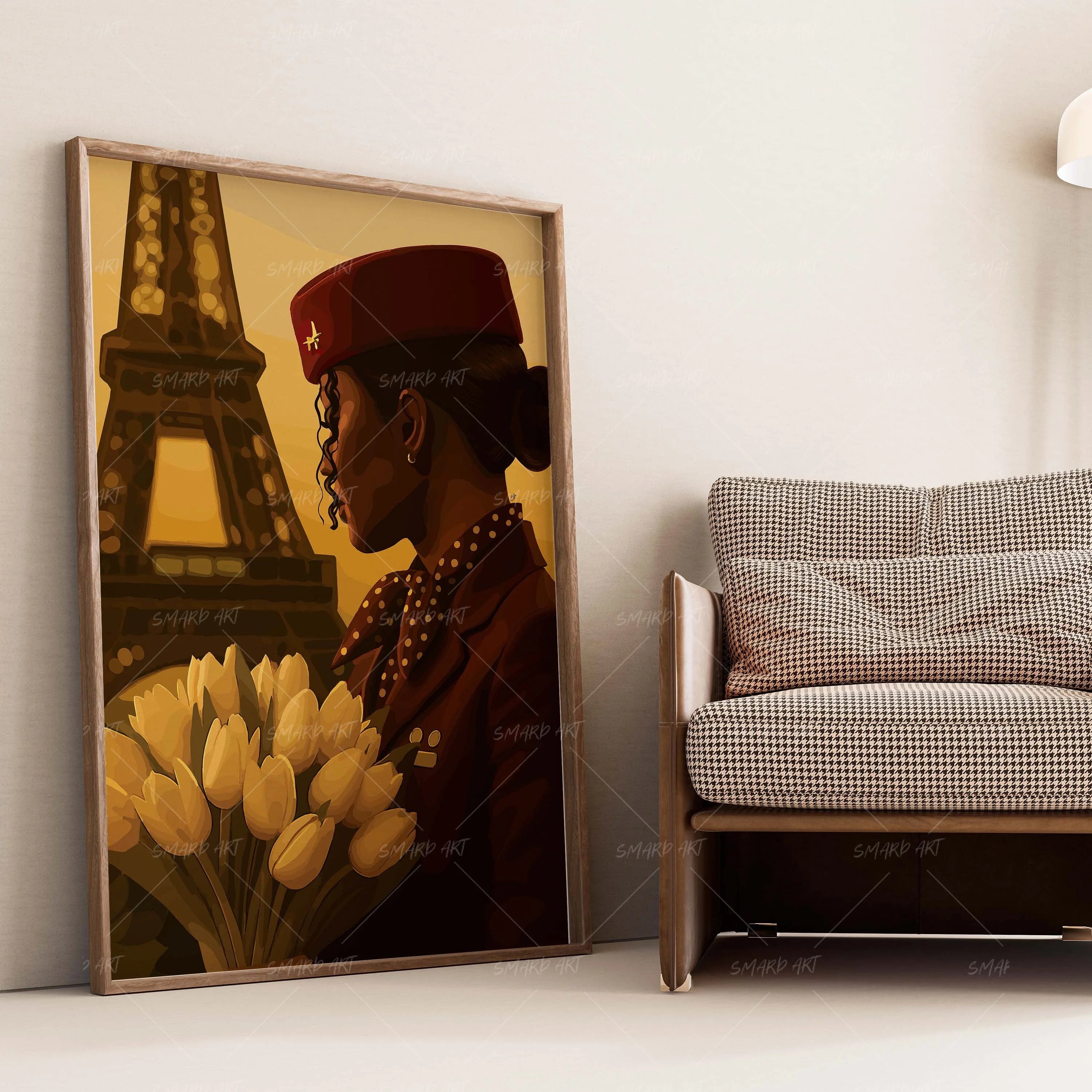 Paris Stop-wall art print featuring decorative artistic design suitable for living rooms, offices, and schools by SmardArt. Elevate your space with Black wall art that speaks to culture, identity, and creativity. At Smard, we celebrate artistry made with melanin, bringing powerful and inspiring designs to life.