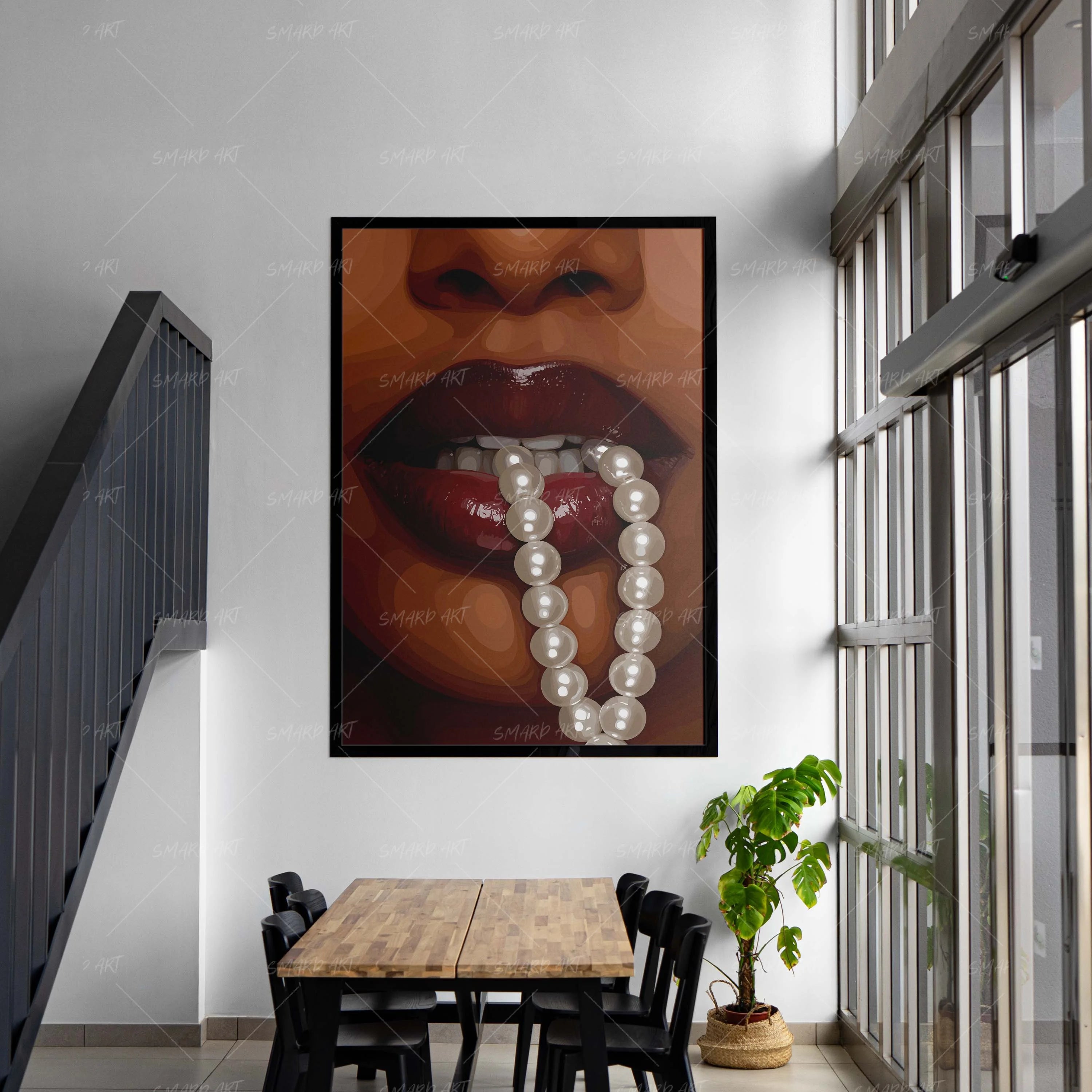 Pearl Byte-wall art print featuring decorative artistic design suitable for living rooms, offices, and schools by SmardArt. Elevate your space with Black wall art that speaks to culture, identity, and creativity. At Smard, we celebrate artistry made with melanin, bringing powerful and inspiring designs to life.