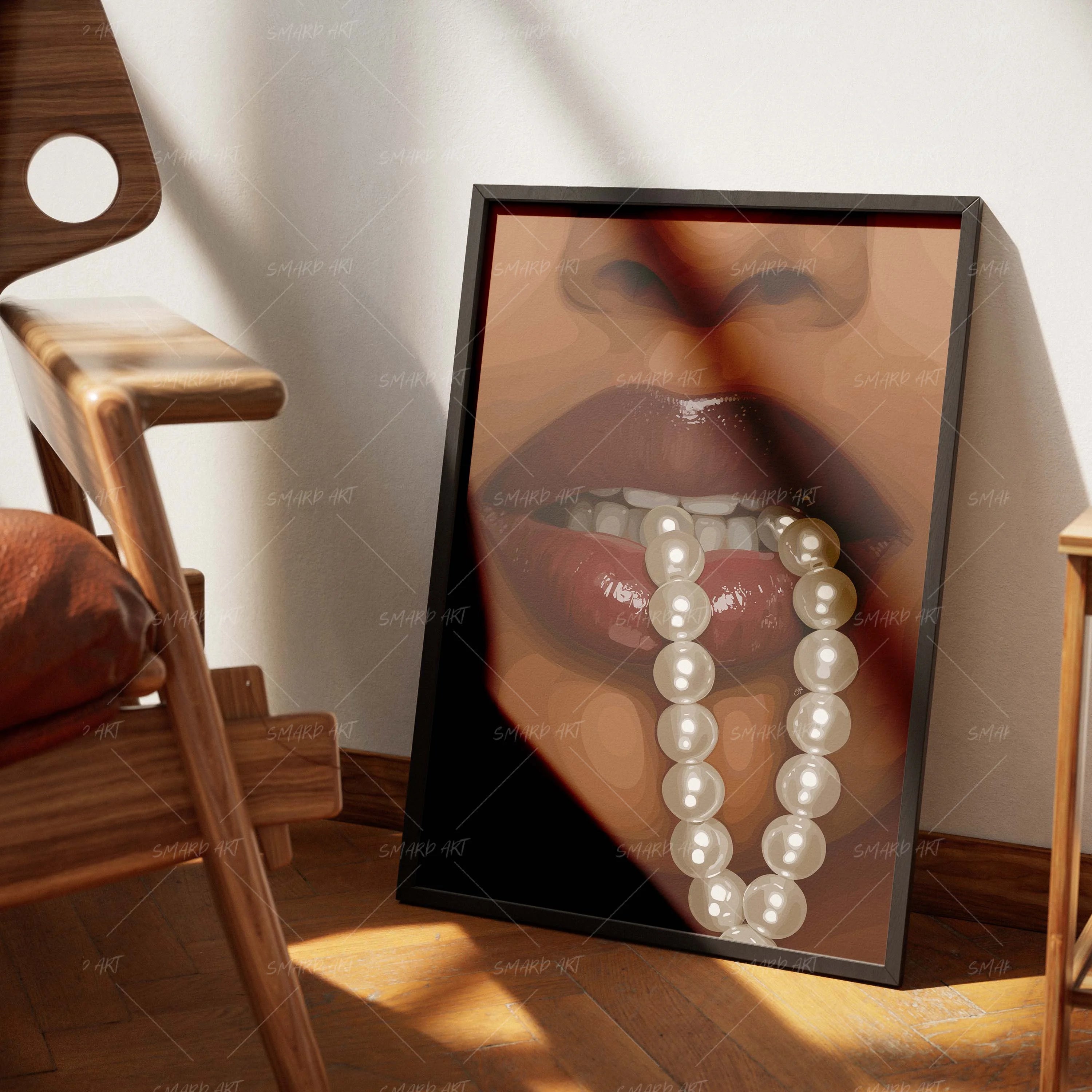 Pearl Byte-wall art print featuring decorative artistic design suitable for living rooms, offices, and schools by SmardArt. Elevate your space with Black wall art that speaks to culture, identity, and creativity. At Smard, we celebrate artistry made with melanin, bringing powerful and inspiring designs to life.