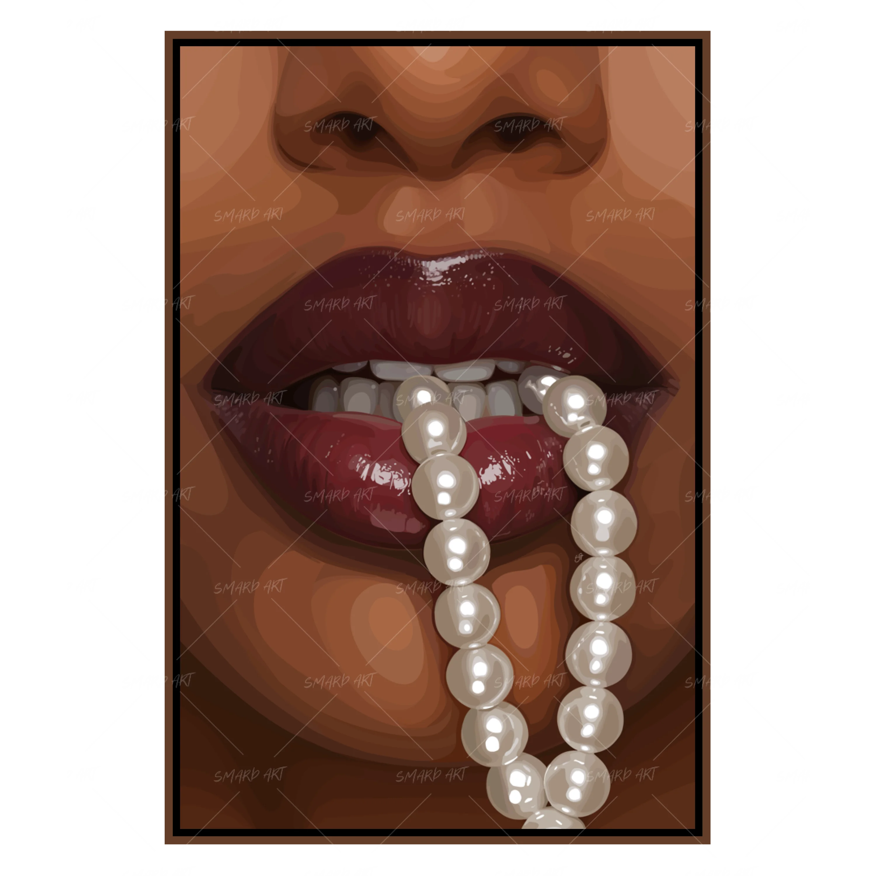 Pearl Byte-wall art print featuring decorative artistic design suitable for living rooms, offices, and schools by SmardArt. Elevate your space with Black wall art that speaks to culture, identity, and creativity. At Smard, we celebrate artistry made with melanin, bringing powerful and inspiring designs to life.
