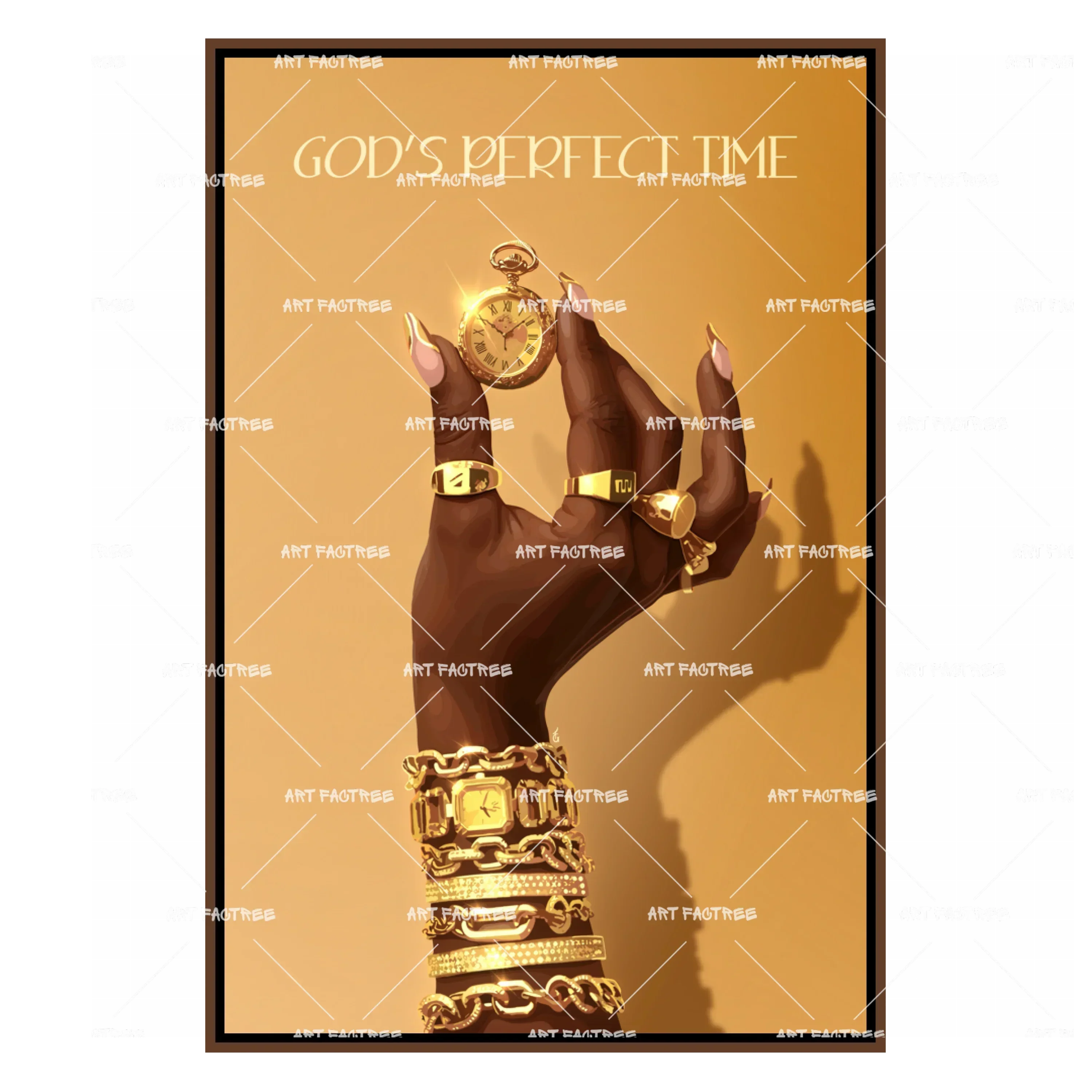 Perfect Timing (Smard X Anaya)-wall art print featuring decorative artistic design suitable for living rooms, offices, and schools by SmardArt. Elevate your space with Black wall art that speaks to culture, identity, and creativity. At Smard, we celebrate artistry made with melanin, bringing powerful and inspiring designs to life.