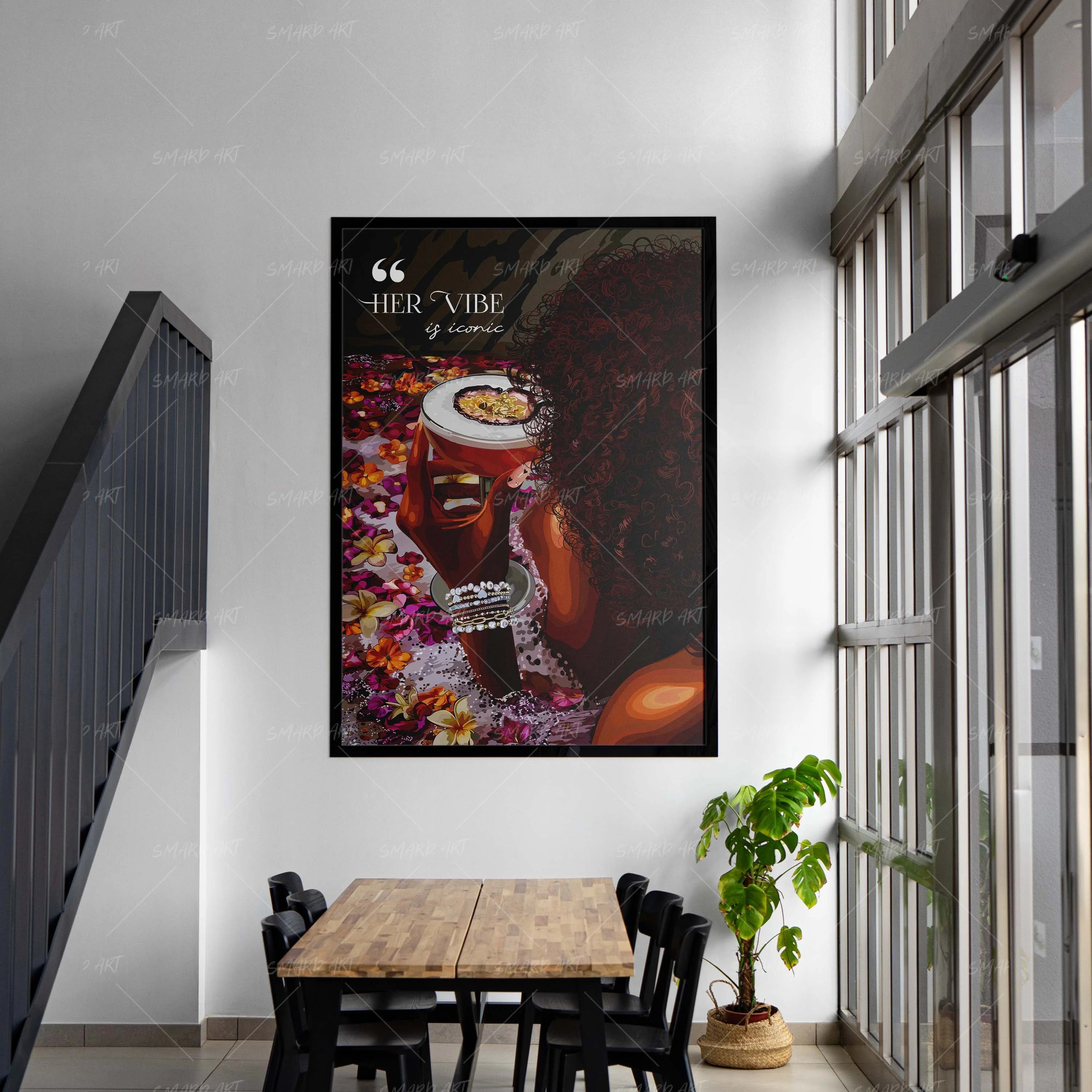 Petal Bath-wall art print featuring decorative artistic design suitable for living rooms, offices, and schools by SmardArt. Elevate your space with Black wall art that speaks to culture, identity, and creativity. At Smard, we celebrate artistry made with melanin, bringing powerful and inspiring designs to life.