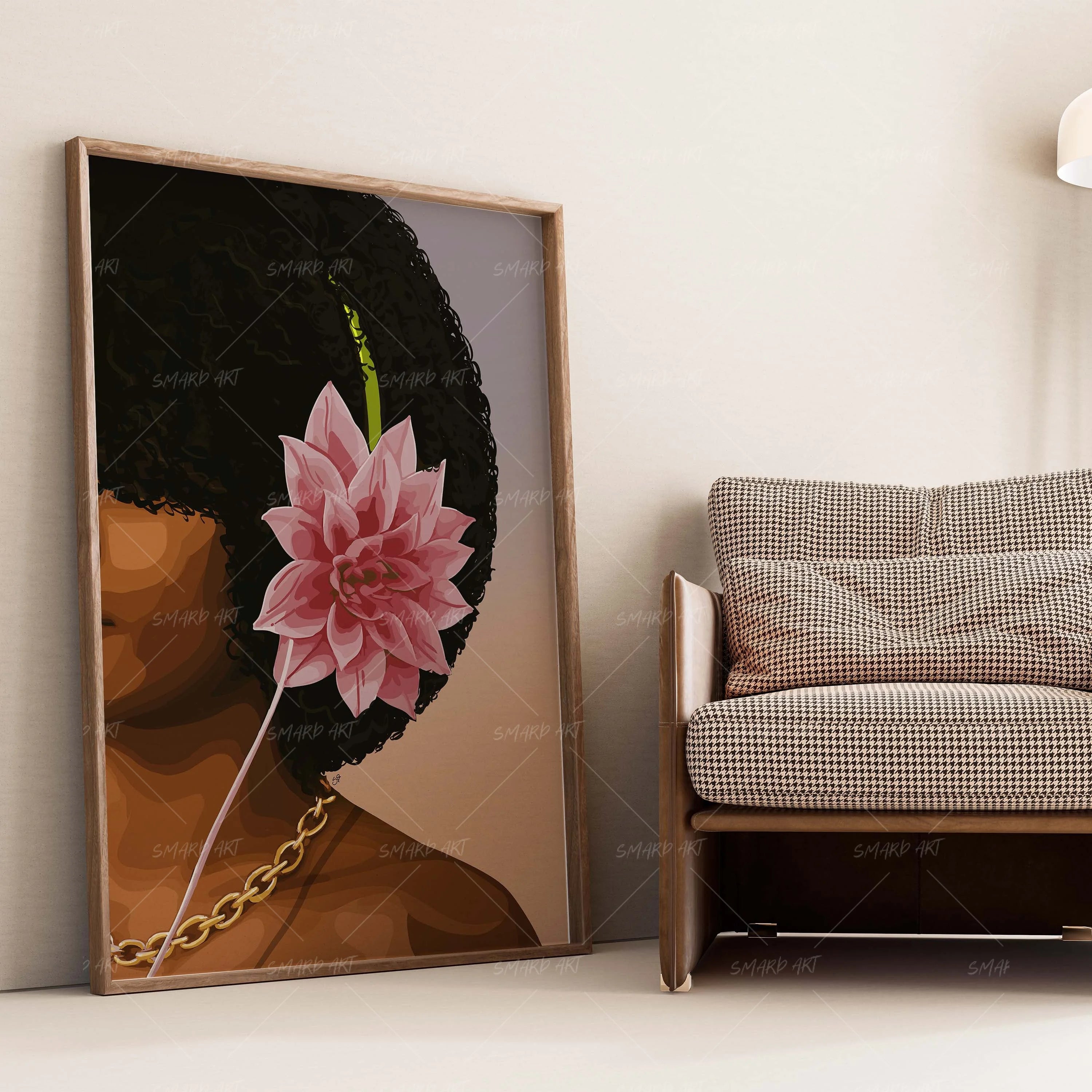 Petal Beats-wall art print featuring decorative artistic design suitable for living rooms, offices, and schools by SmardArt. Elevate your space with Black wall art that speaks to culture, identity, and creativity. At Smard, we celebrate artistry made with melanin, bringing powerful and inspiring designs to life.