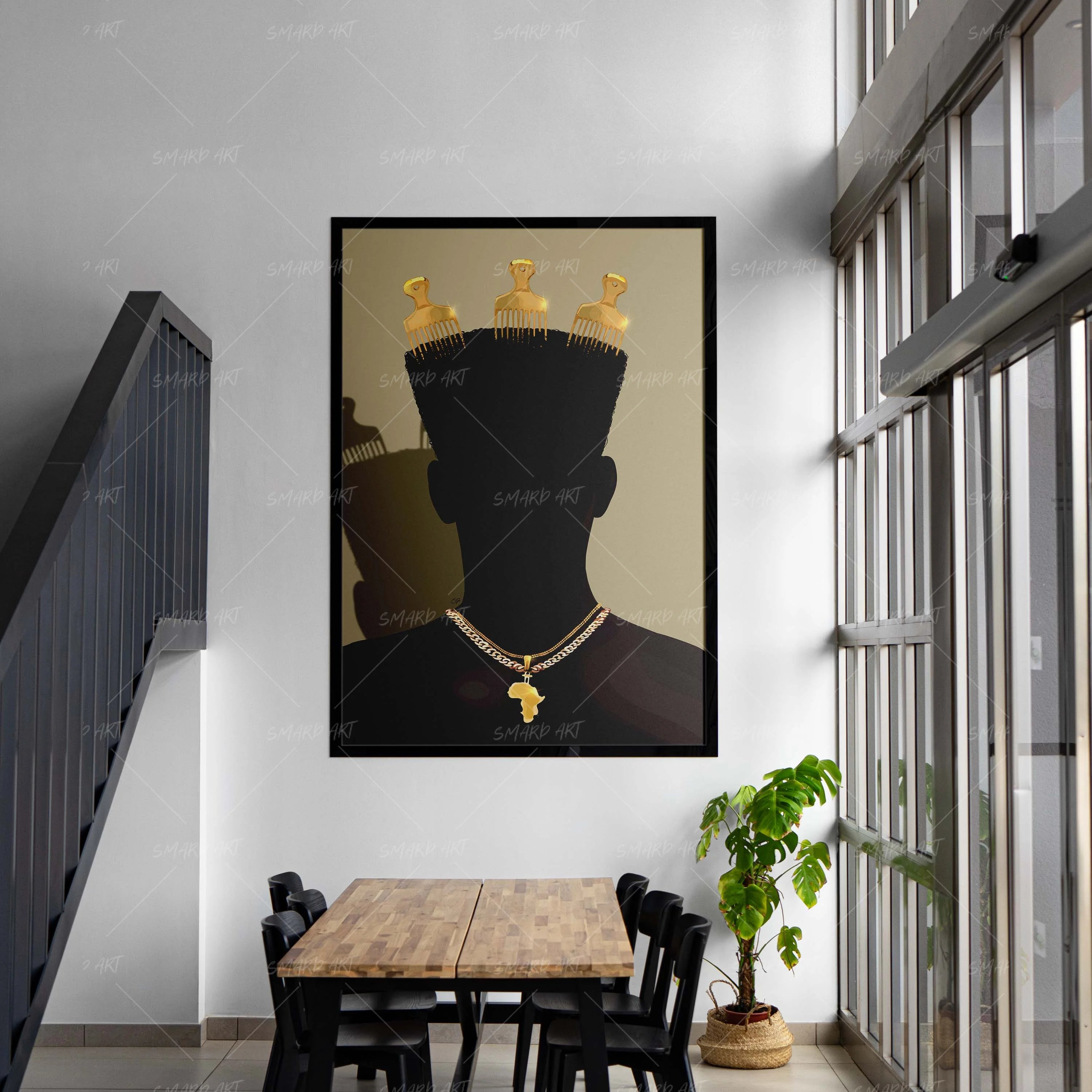 Picked & Proud-wall art print featuring decorative artistic design suitable for living rooms, offices, and schools by SmardArt. Elevate your space with Black wall art that speaks to culture, identity, and creativity. At Smard, we celebrate artistry made with melanin, bringing powerful and inspiring designs to life.