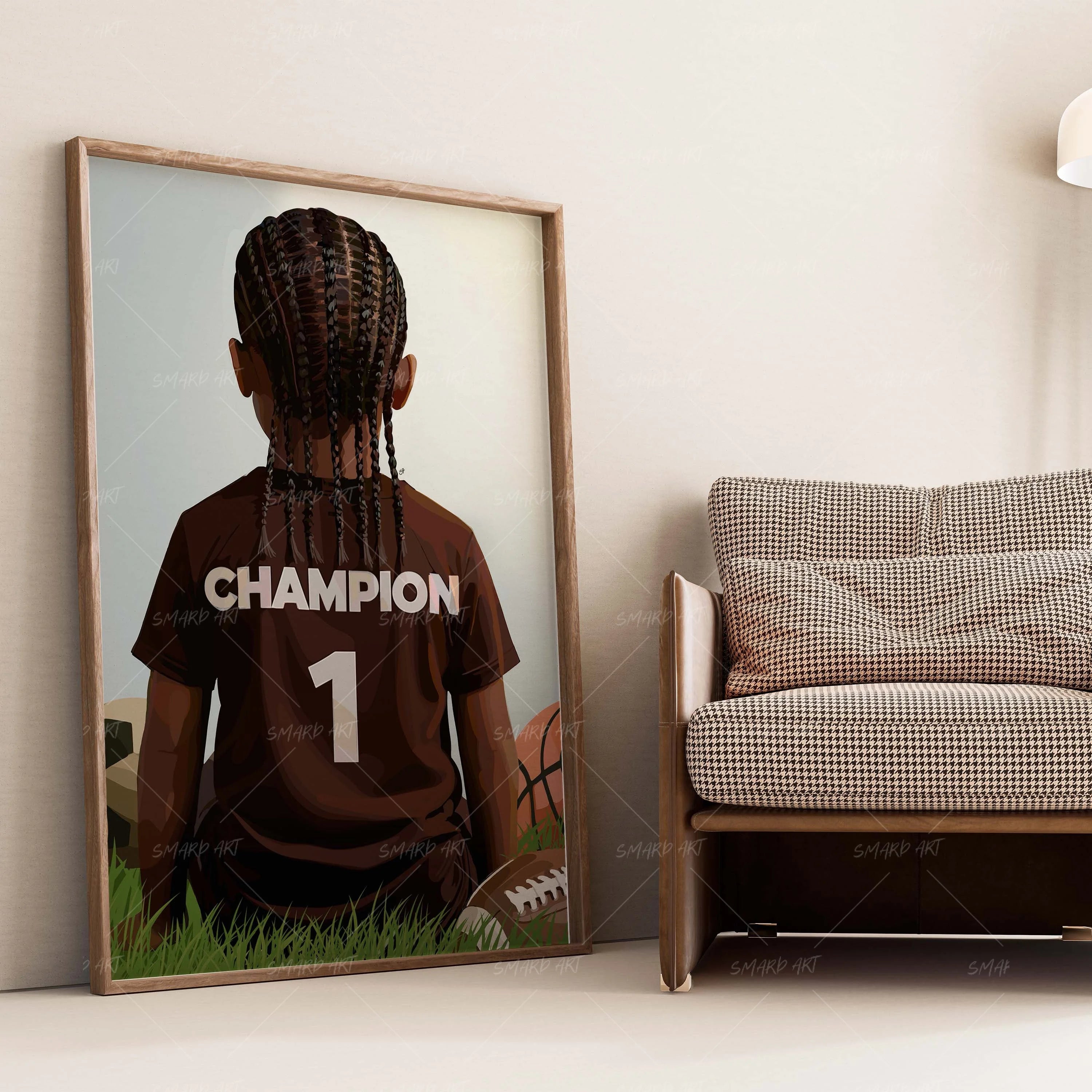 Play Time-wall art print featuring decorative artistic design suitable for living rooms, offices, and schools by SmardArt. Elevate your space with Black wall art that speaks to culture, identity, and creativity. At Smard, we celebrate artistry made with melanin, bringing powerful and inspiring designs to life.