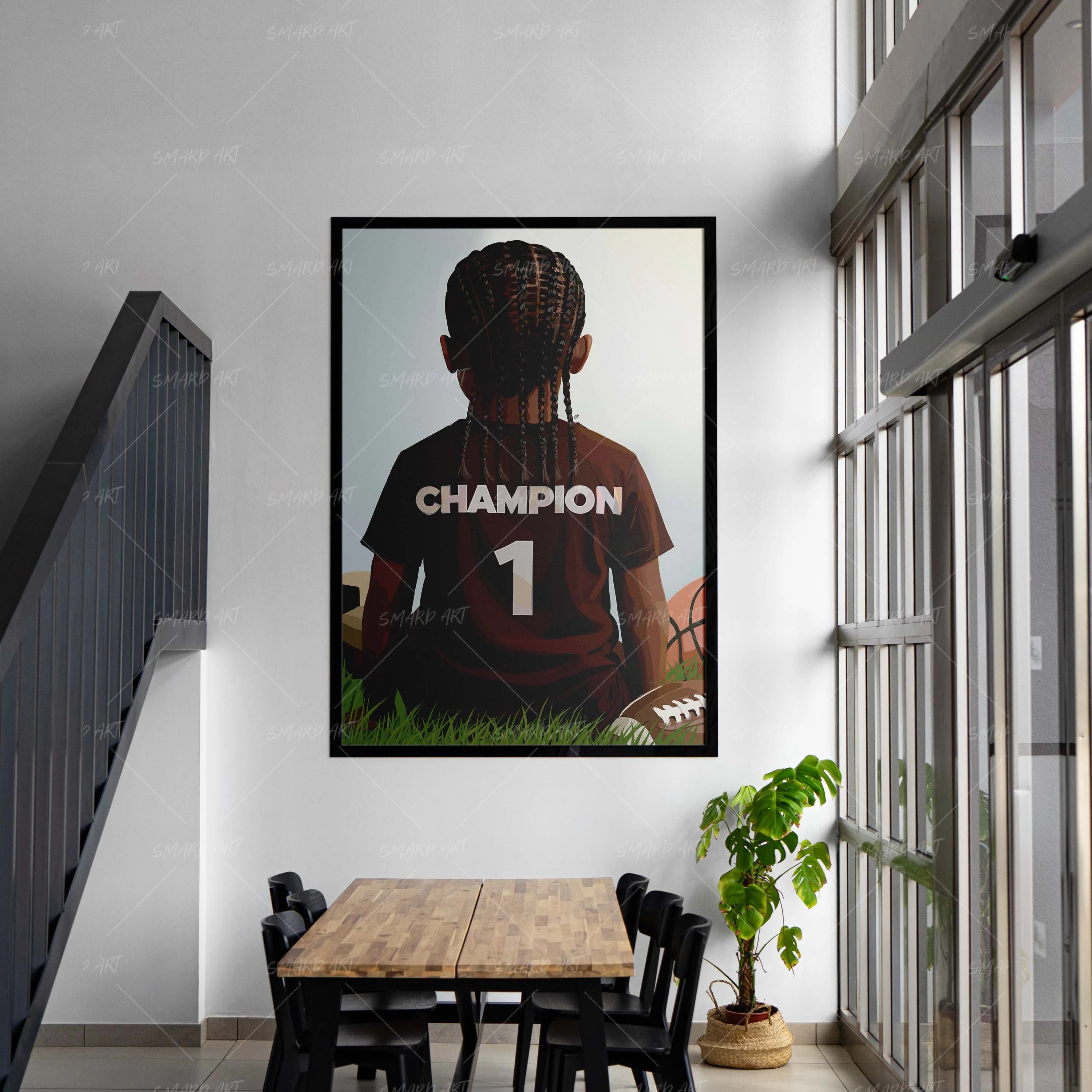 Play Time-wall art print featuring decorative artistic design suitable for living rooms, offices, and schools by SmardArt. Elevate your space with Black wall art that speaks to culture, identity, and creativity. At Smard, we celebrate artistry made with melanin, bringing powerful and inspiring designs to life.