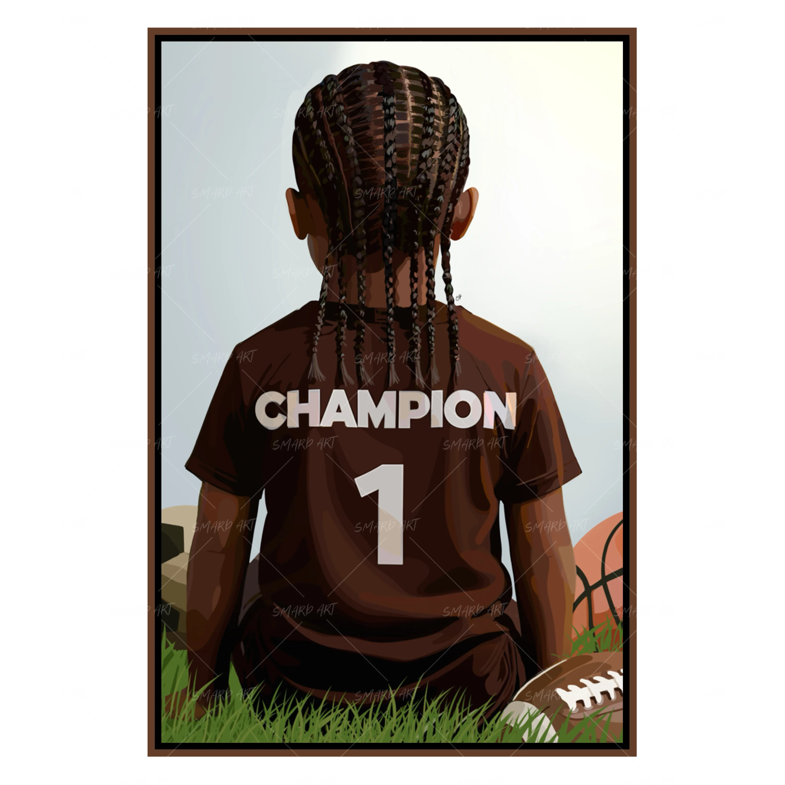 Play Time-wall art print featuring decorative artistic design suitable for living rooms, offices, and schools by SmardArt. Elevate your space with Black wall art that speaks to culture, identity, and creativity. At Smard, we celebrate artistry made with melanin, bringing powerful and inspiring designs to life.