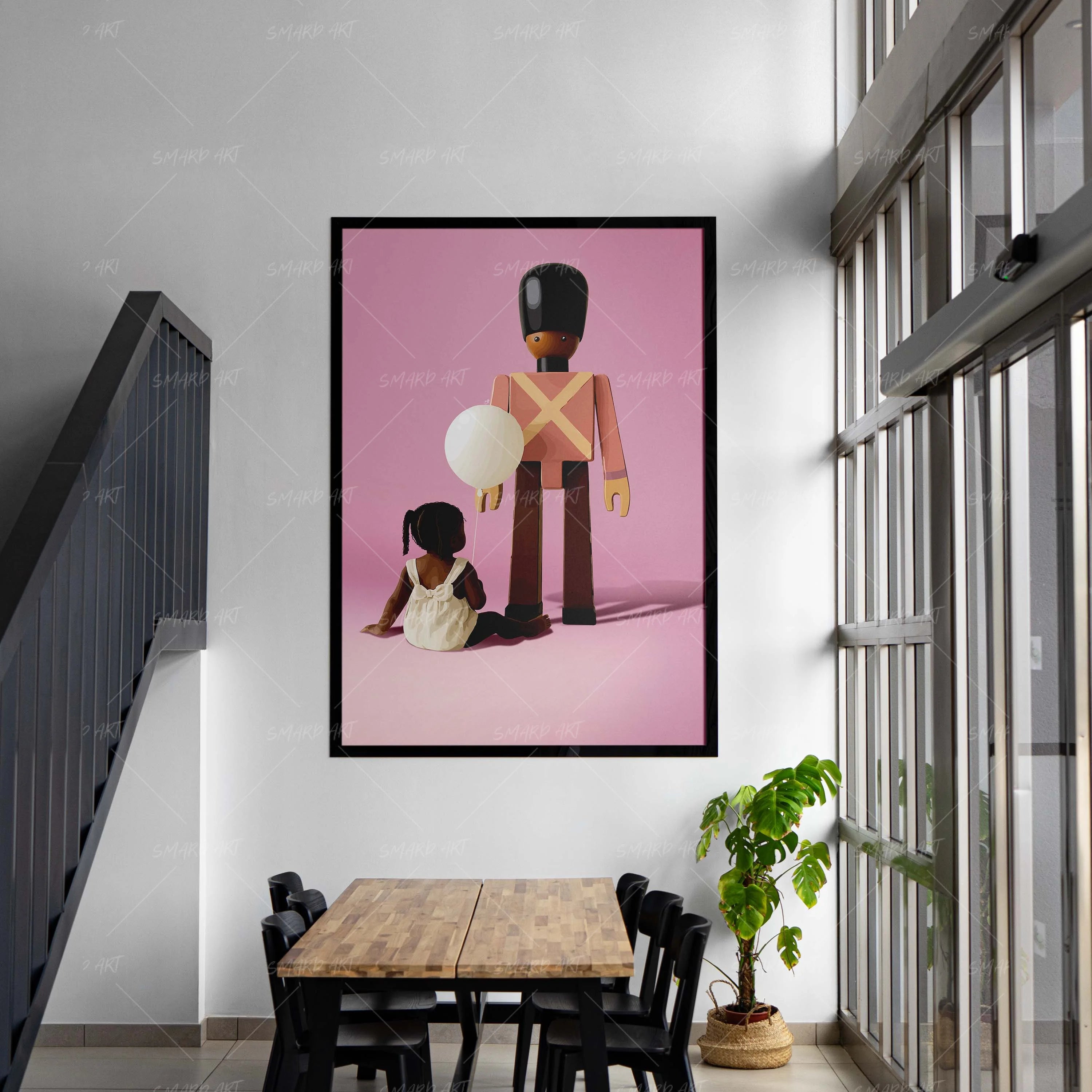 Play Guard-wall art print featuring decorative artistic design suitable for living rooms, offices, and schools by SmardArt. Elevate your space with Black wall art that speaks to culture, identity, and creativity. At Smard, we celebrate artistry made with melanin, bringing powerful and inspiring designs to life.