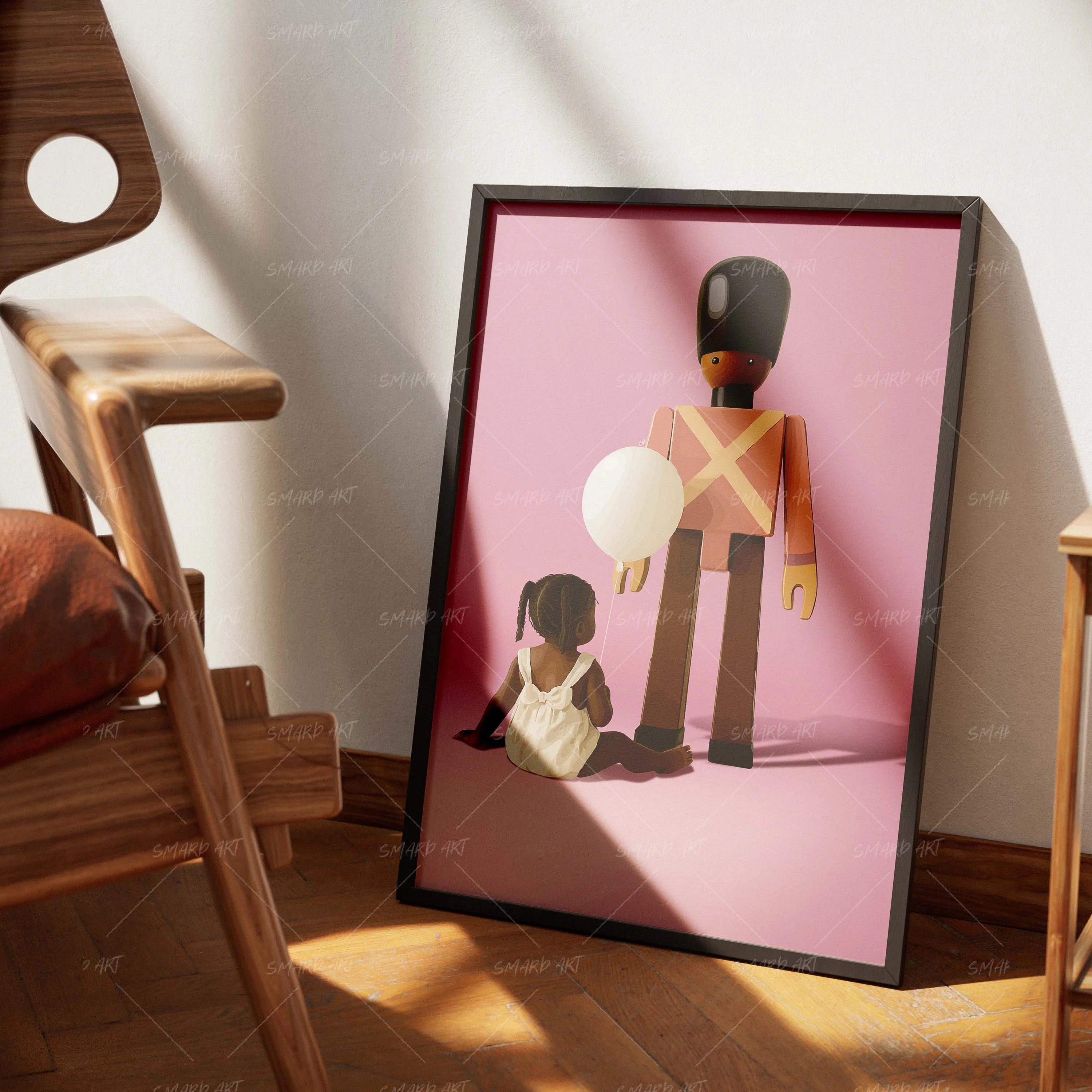 Play Guard-wall art print featuring decorative artistic design suitable for living rooms, offices, and schools by SmardArt. Elevate your space with Black wall art that speaks to culture, identity, and creativity. At Smard, we celebrate artistry made with melanin, bringing powerful and inspiring designs to life.
