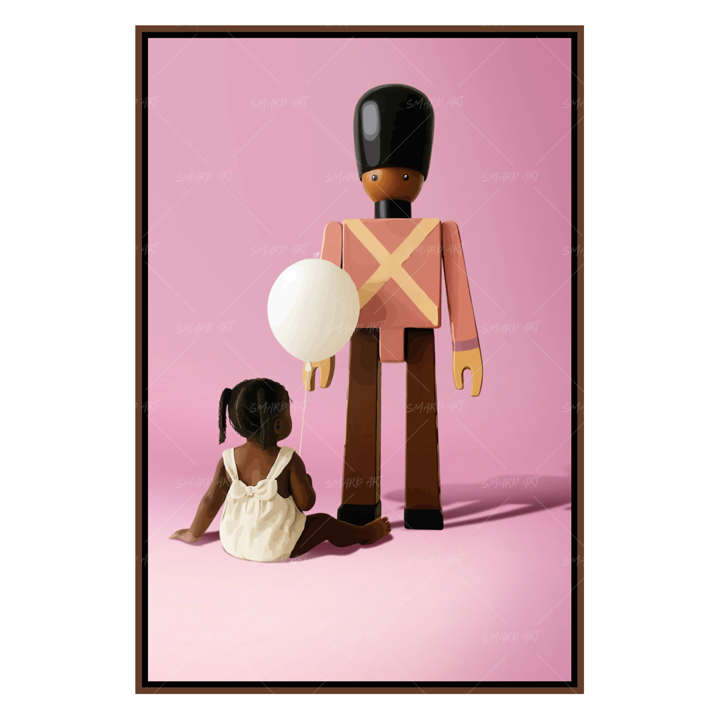Play Guard-wall art print featuring decorative artistic design suitable for living rooms, offices, and schools by SmardArt. Elevate your space with Black wall art that speaks to culture, identity, and creativity. At Smard, we celebrate artistry made with melanin, bringing powerful and inspiring designs to life.