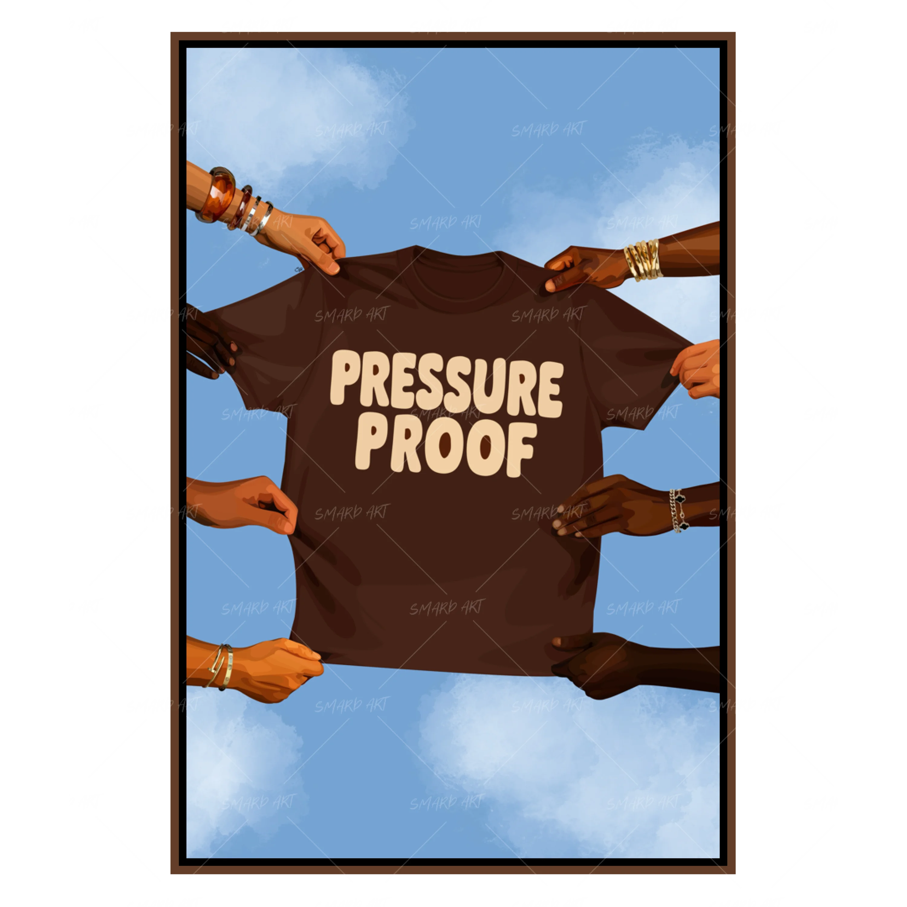 Pressure Proof-wall art print featuring decorative artistic design suitable for living rooms, offices, and schools by SmardArt. Elevate your space with Black wall art that speaks to culture, identity, and creativity. At Smard, we celebrate artistry made with melanin, bringing powerful and inspiring designs to life.