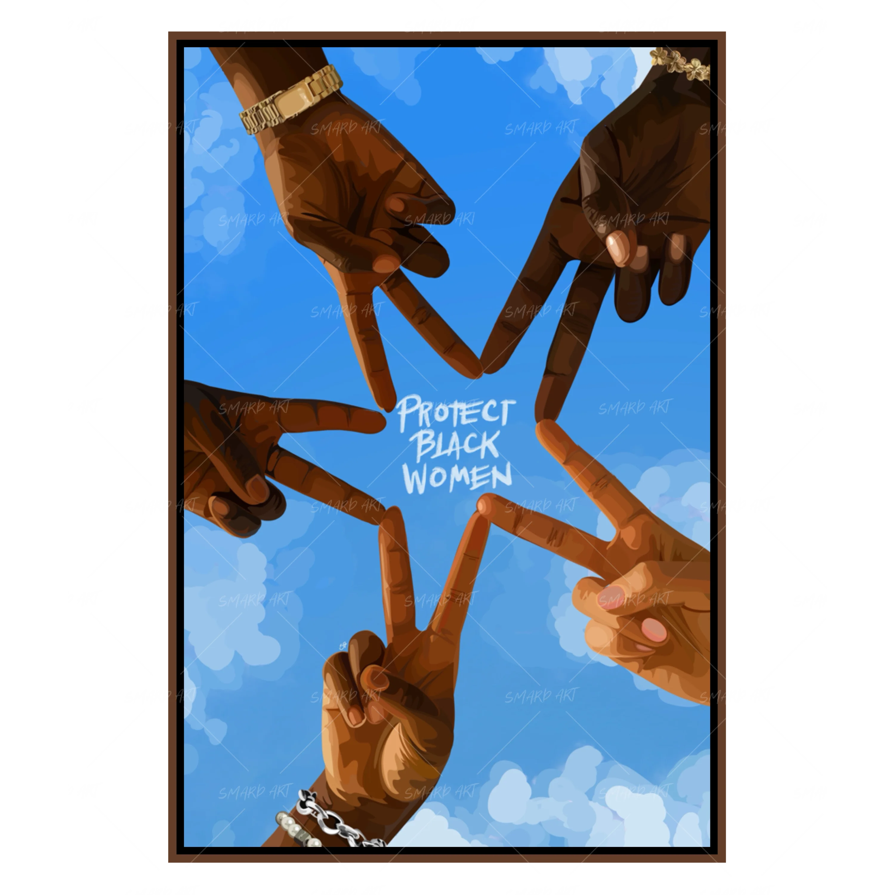 Protect Them-wall art print featuring decorative artistic design suitable for living rooms, offices, and schools by SmardArt. Elevate your space with Black wall art that speaks to culture, identity, and creativity. At Smard, we celebrate artistry made with melanin, bringing powerful and inspiring designs to life.