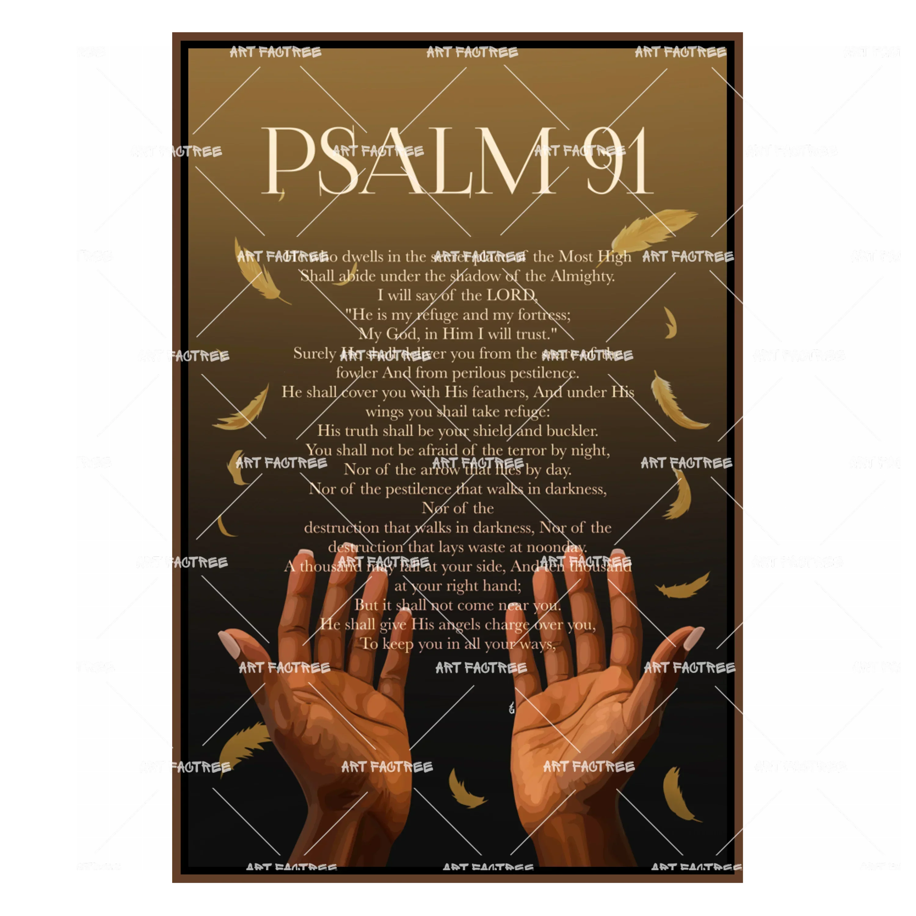 Psalm 91 (Smard X Anaya)-wall art print featuring decorative artistic design suitable for living rooms, offices, and schools by SmardArt. Elevate your space with Black wall art that speaks to culture, identity, and creativity. At Smard, we celebrate artistry made with melanin, bringing powerful and inspiring designs to life.