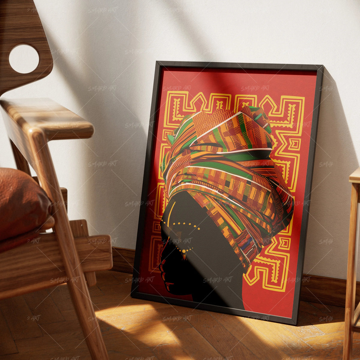 Pañuelo-wall art print featuring decorative artistic design suitable for living rooms, offices, and schools by SmardArt. Elevate your space with Black wall art that speaks to culture, identity, and creativity. At Smard, we celebrate artistry made with melanin, bringing powerful and inspiring designs to life.