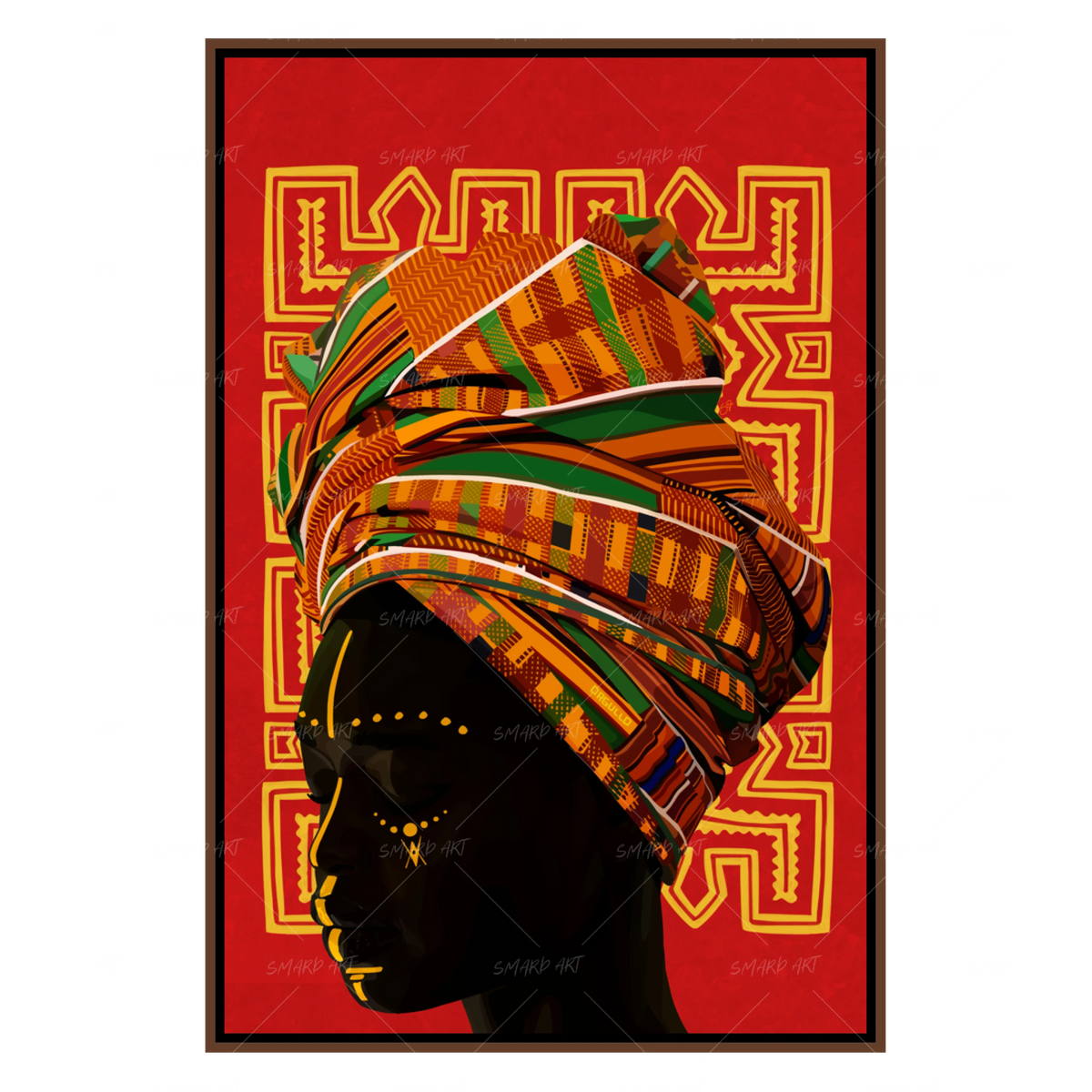 Pañuelo-wall art print featuring decorative artistic design suitable for living rooms, offices, and schools by SmardArt. Elevate your space with Black wall art that speaks to culture, identity, and creativity. At Smard, we celebrate artistry made with melanin, bringing powerful and inspiring designs to life.