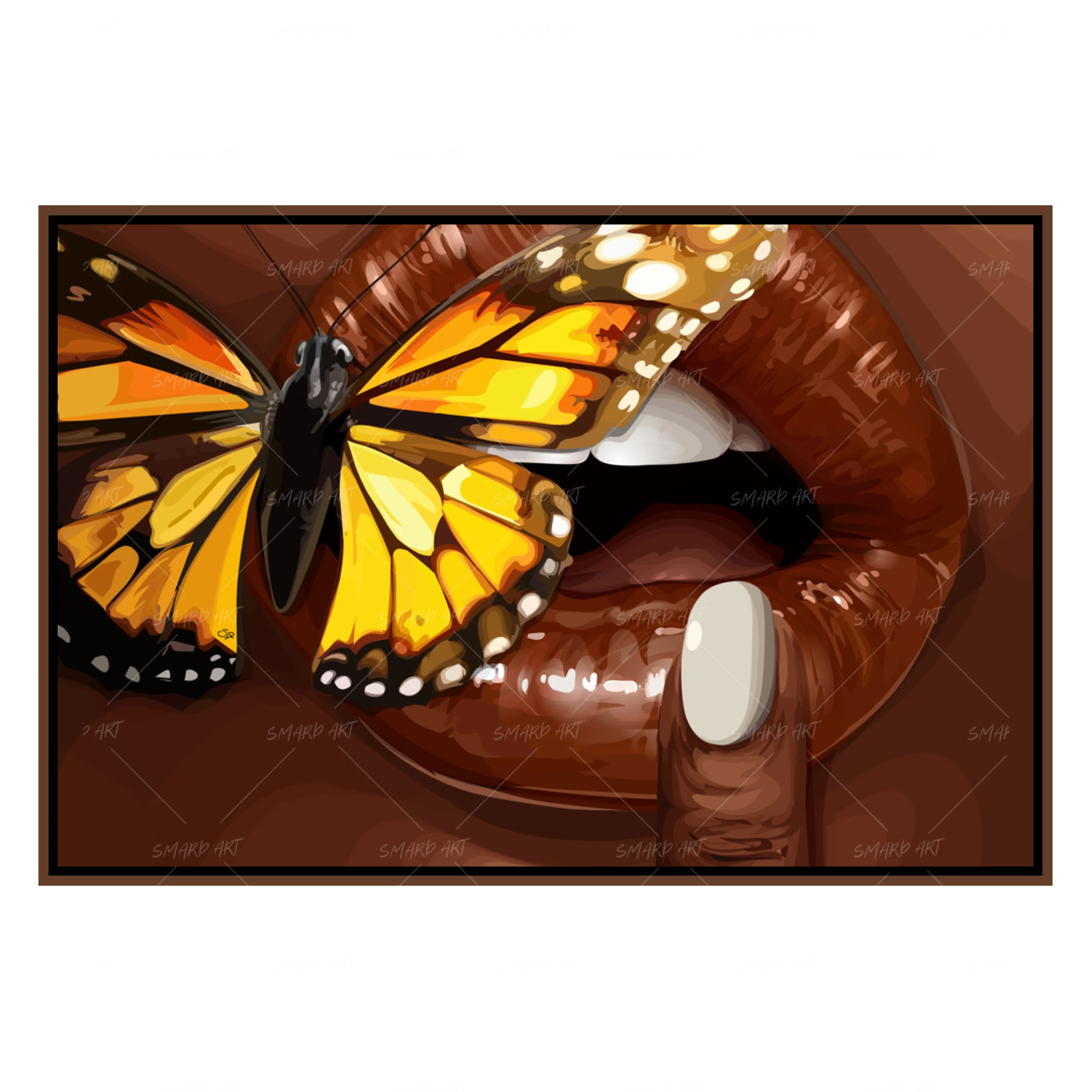 Papillon-wall art print featuring decorative artistic design suitable for living rooms, offices, and schools by SmardArt. Elevate your space with Black wall art that speaks to culture, identity, and creativity. At Smard, we celebrate artistry made with melanin, bringing powerful and inspiring designs to life.