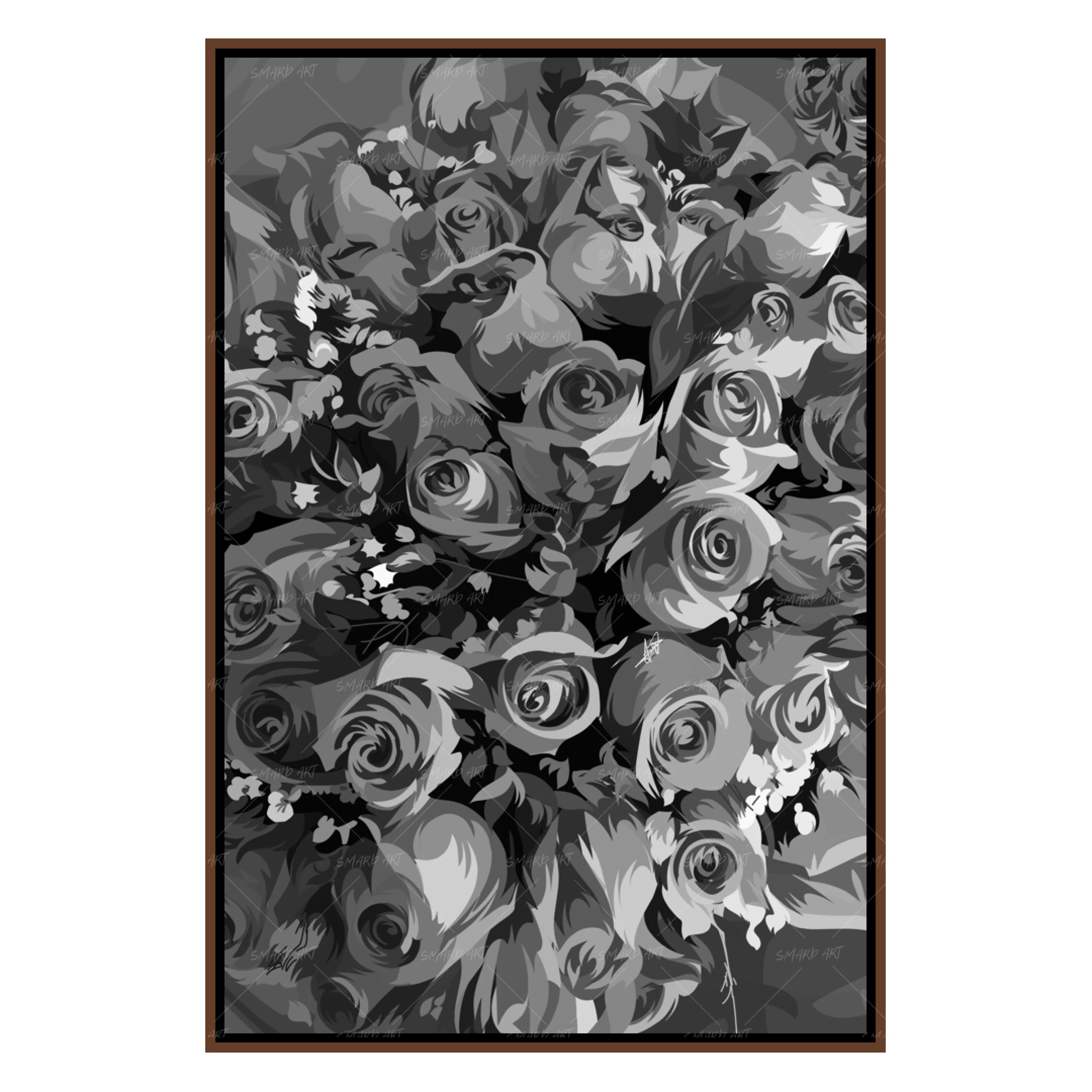 Pink Roses B&W-Smard