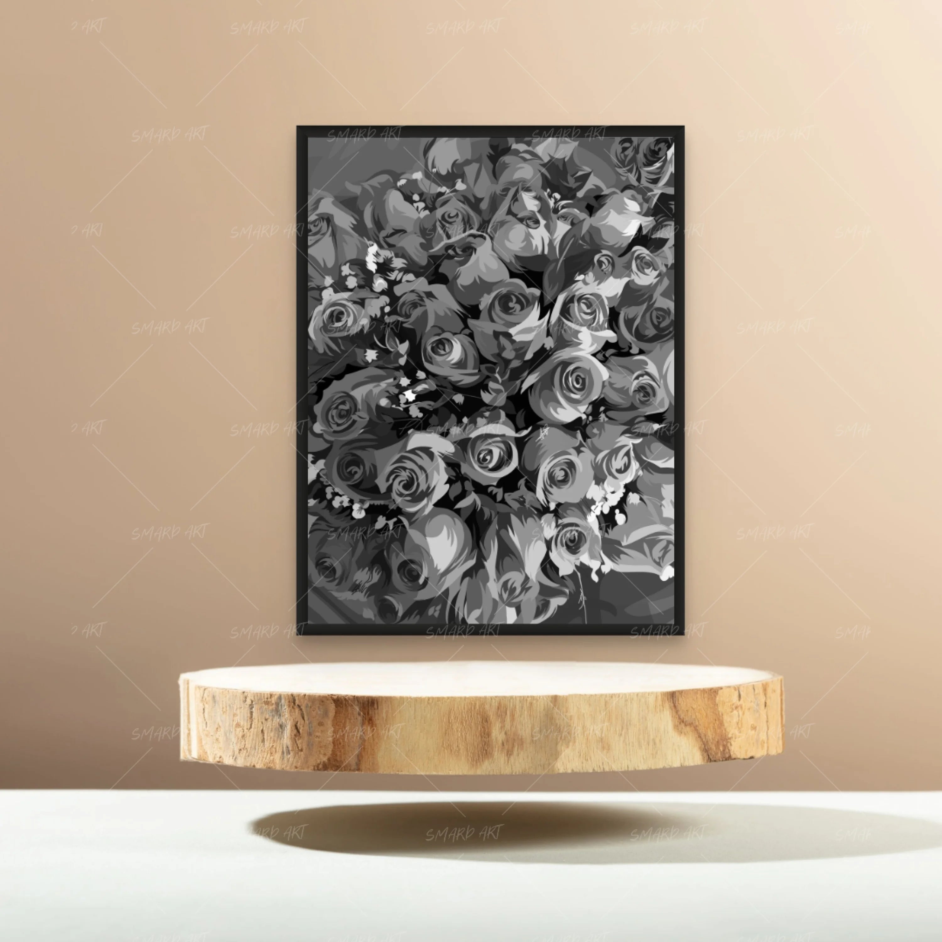 Pink Roses B&W-Smard