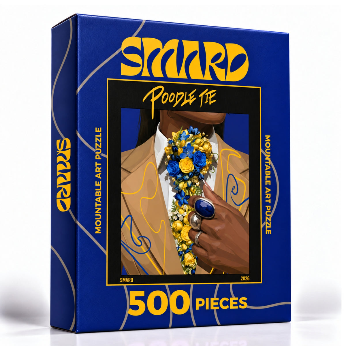 Poodle Tie Puzzle-wall art print featuring decorative artistic design suitable for living rooms, offices, and schools by SmardArt. Elevate your space with Black wall art that speaks to culture, identity, and creativity. At Smard, we celebrate artistry made with melanin, bringing powerful and inspiring designs to life.