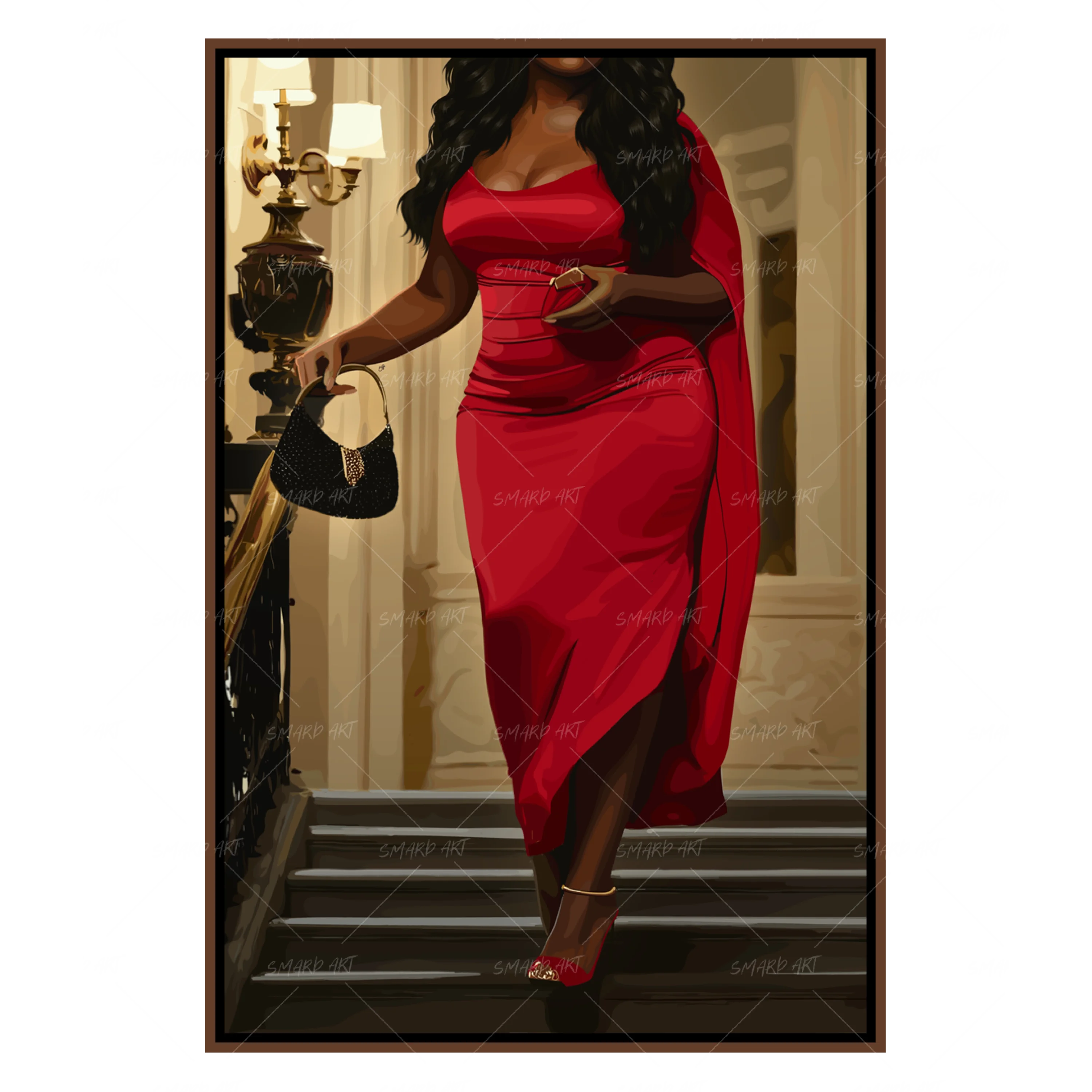 Power In Curves-wall art print featuring decorative artistic design suitable for living rooms, offices, and schools by SmardArt. Elevate your space with Black wall art that speaks to culture, identity, and creativity. At Smard, we celebrate artistry made with melanin, bringing powerful and inspiring designs to life.