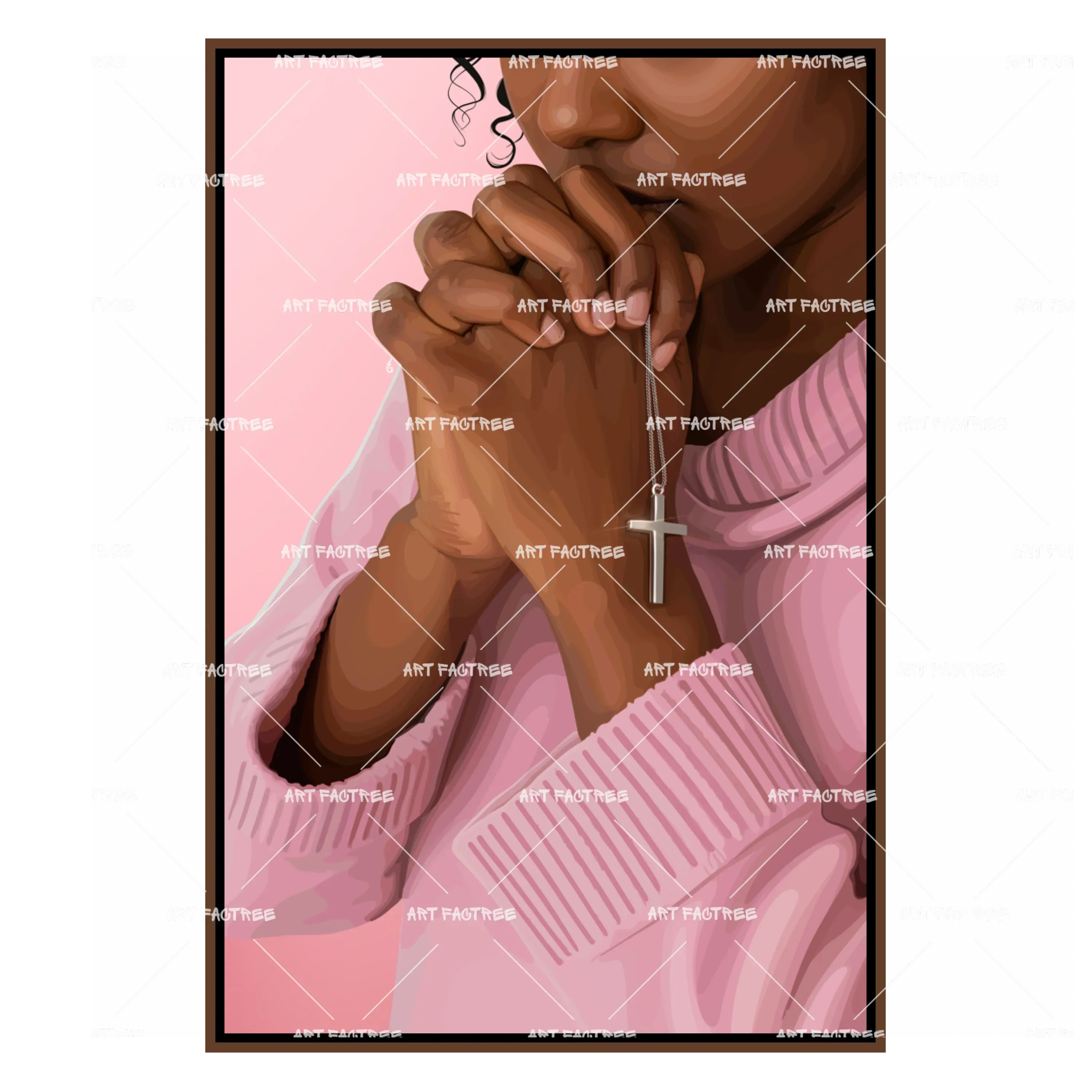 Prayer (Smard X Anaya)-wall art print featuring decorative artistic design suitable for living rooms, offices, and schools by SmardArt. Elevate your space with Black wall art that speaks to culture, identity, and creativity. At Smard, we celebrate artistry made with melanin, bringing powerful and inspiring designs to life.