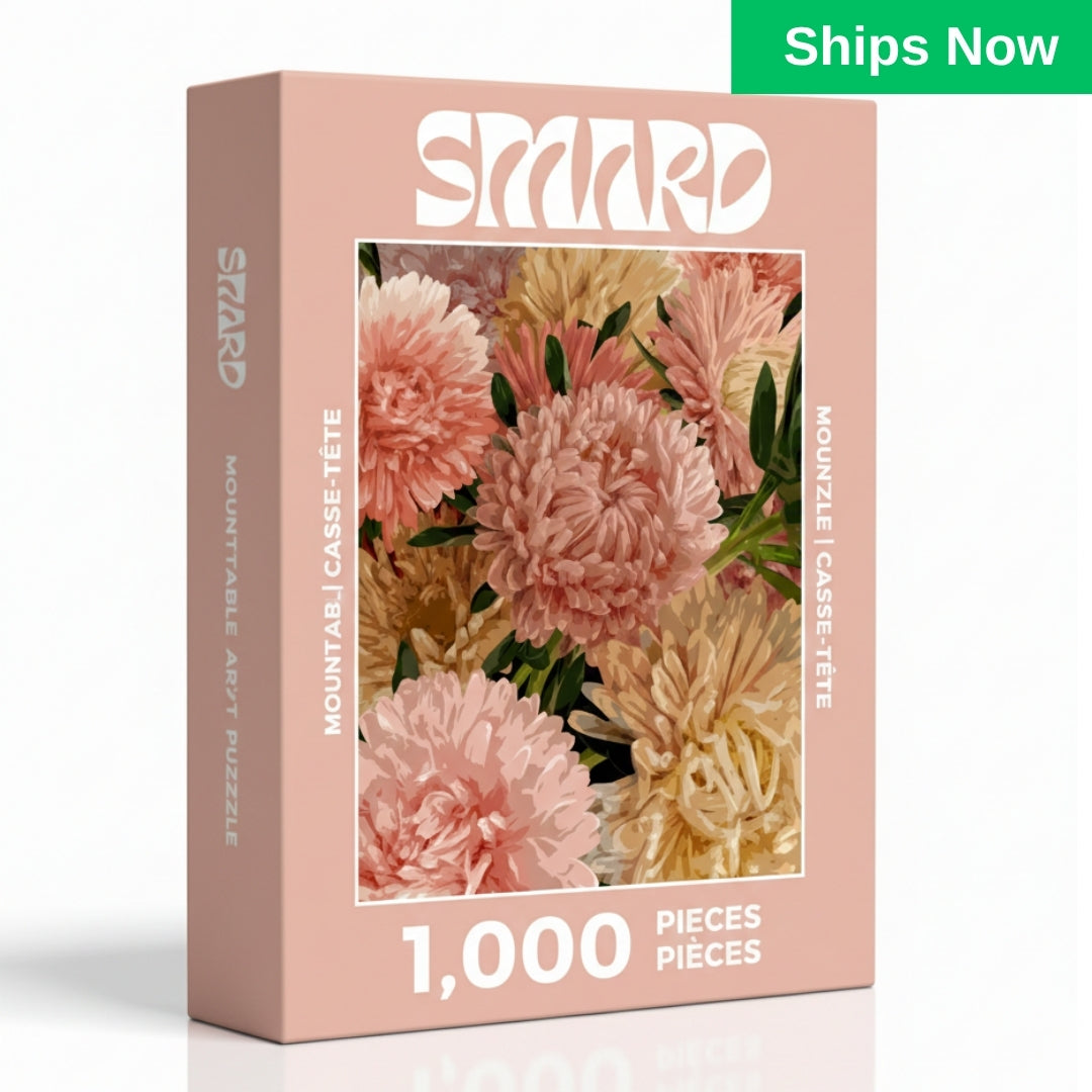Yellow-Pink Mums Puzzle-wall art print featuring decorative artistic design suitable for living rooms, offices, and schools by SmardArt. Elevate your space with Black wall art that speaks to culture, identity, and creativity. At Smard, we celebrate artistry made with melanin, bringing powerful and inspiring designs to life.