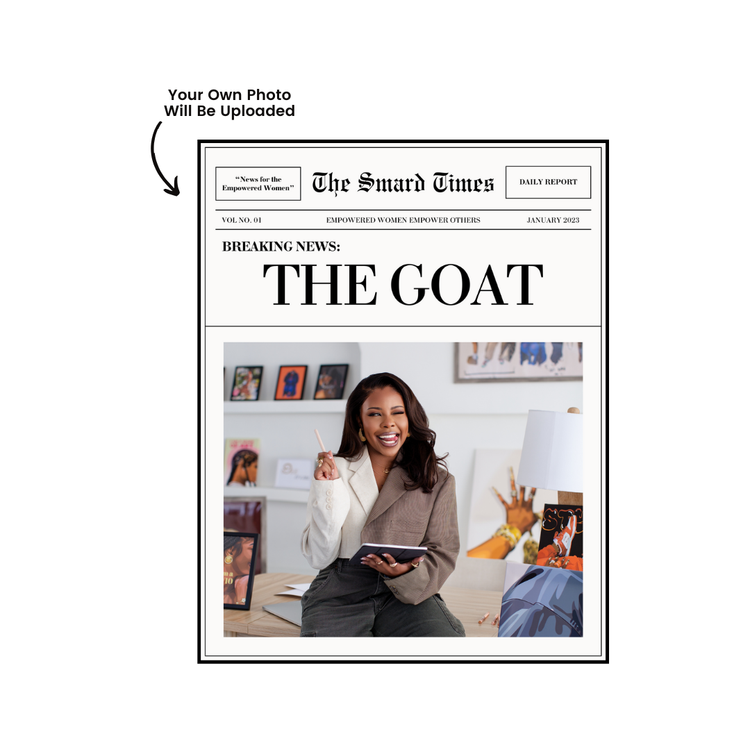 "THE GOAT" Custom Poster-wall art print featuring decorative artistic design suitable for living rooms, offices, and schools by SmardArt. Elevate your space with Black wall art that speaks to culture, identity, and creativity. At Smard, we celebrate artistry made with melanin, bringing powerful and inspiring designs to life.