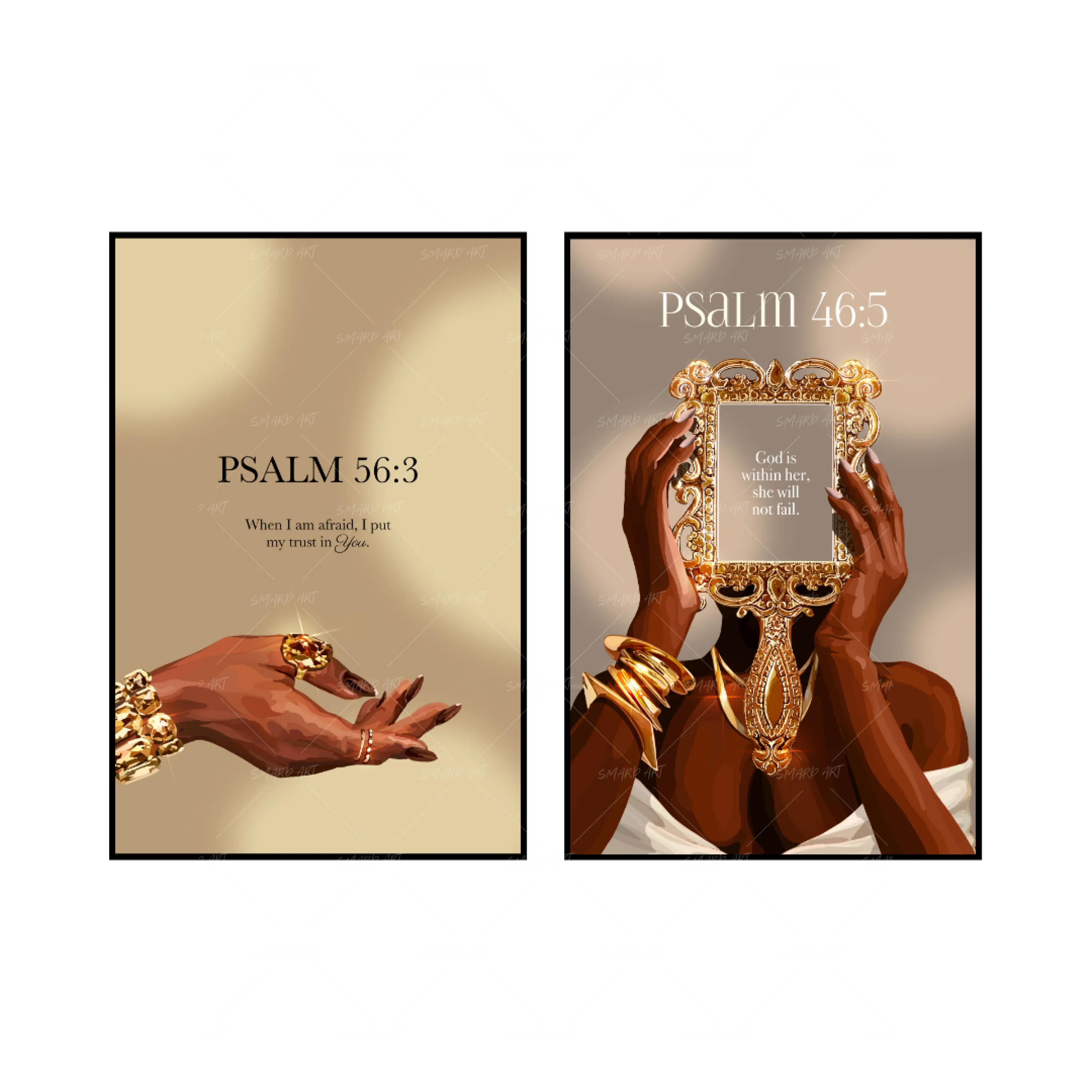 Art Print Bundle : Psalm 56:3 + Psalm 46:5