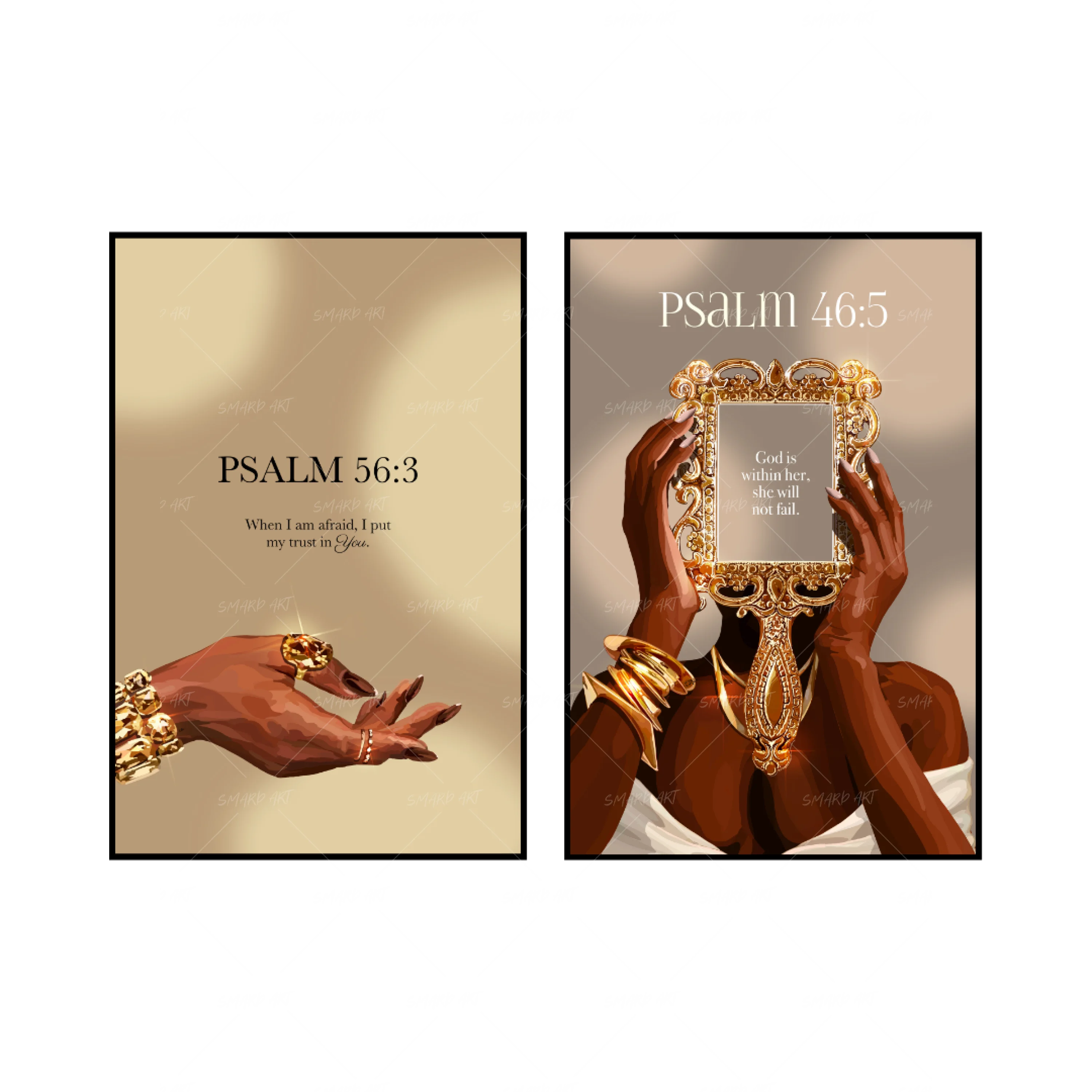 Art Print Bundle : Psalm 56:3 + Psalm 46:5