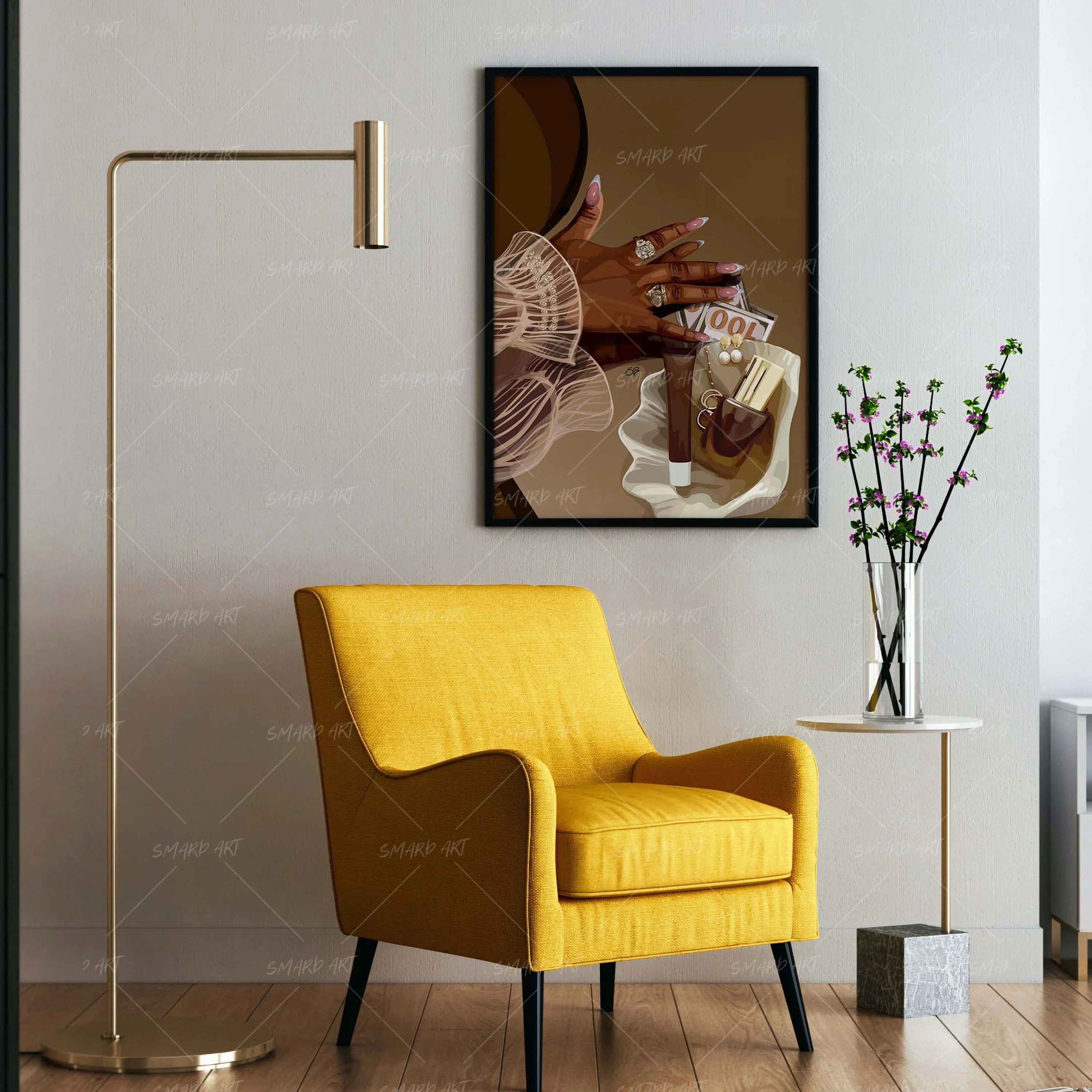 Reaching In-wall art print featuring decorative artistic design suitable for living rooms, offices, and schools by SmardArt. Elevate your space with Black wall art that speaks to culture, identity, and creativity. At Smard, we celebrate artistry made with melanin, bringing powerful and inspiring designs to life.