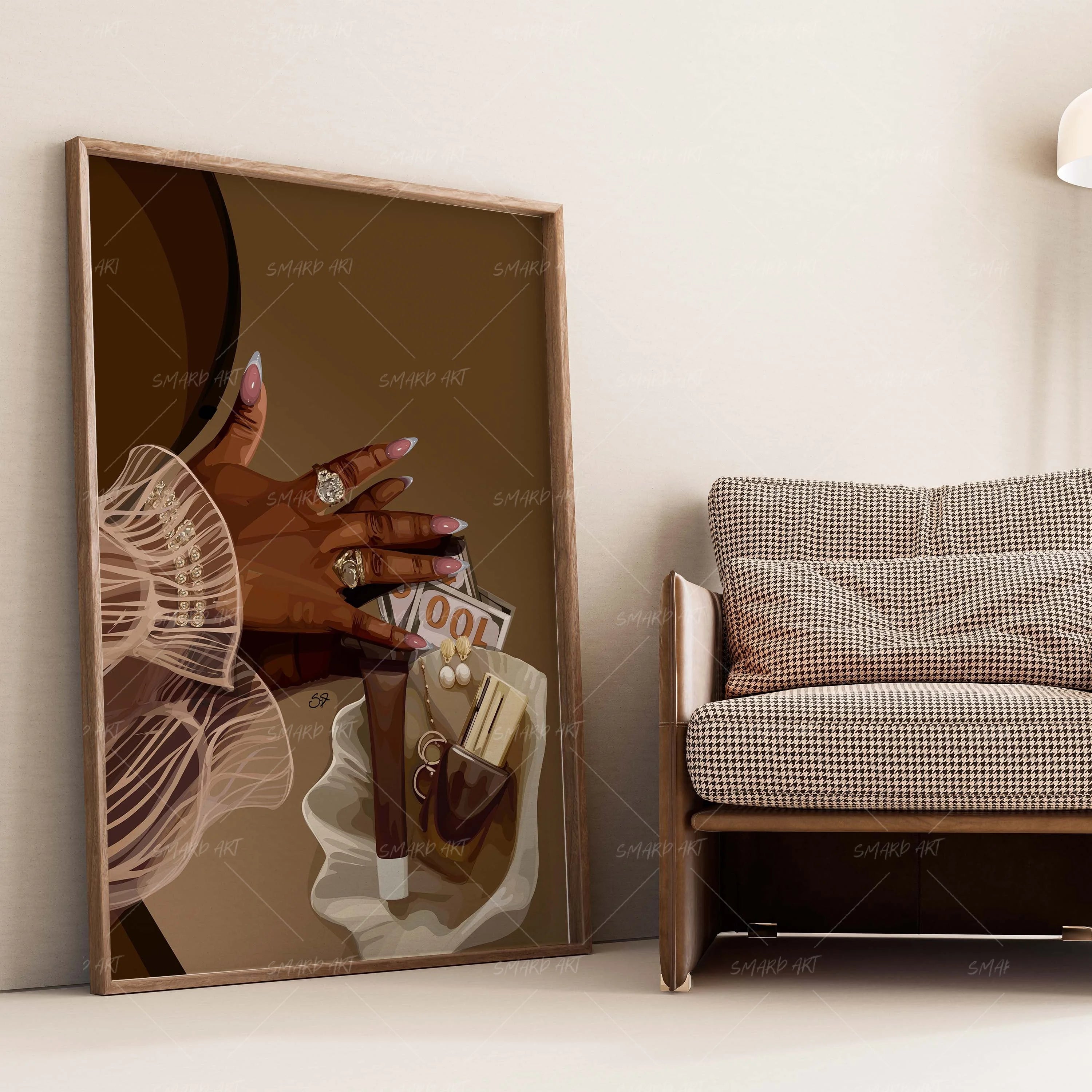 Reaching In-wall art print featuring decorative artistic design suitable for living rooms, offices, and schools by SmardArt. Elevate your space with Black wall art that speaks to culture, identity, and creativity. At Smard, we celebrate artistry made with melanin, bringing powerful and inspiring designs to life.