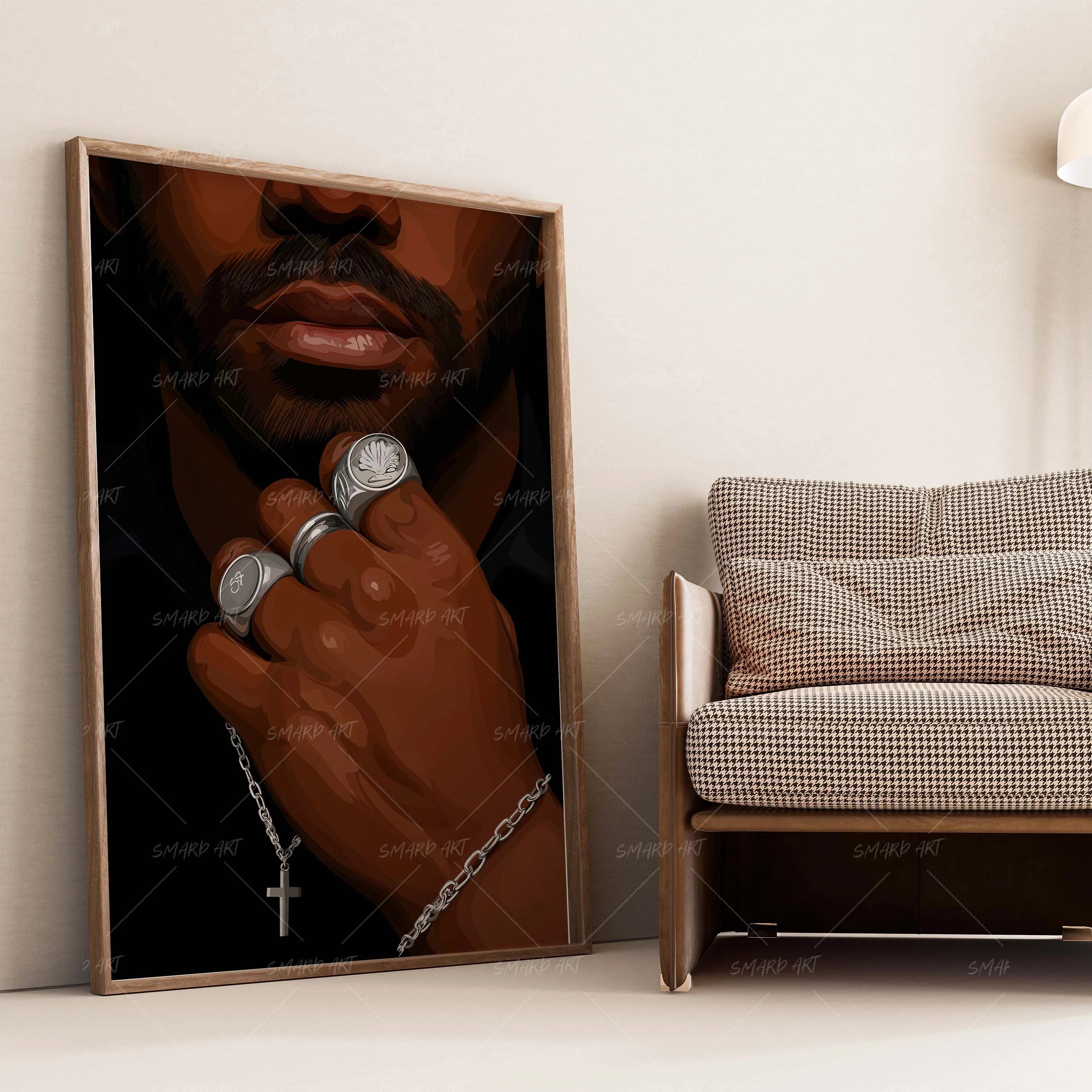 Ring Rules-wall art print featuring decorative artistic design suitable for living rooms, offices, and schools by SmardArt. Elevate your space with Black wall art that speaks to culture, identity, and creativity. At Smard, we celebrate artistry made with melanin, bringing powerful and inspiring designs to life.