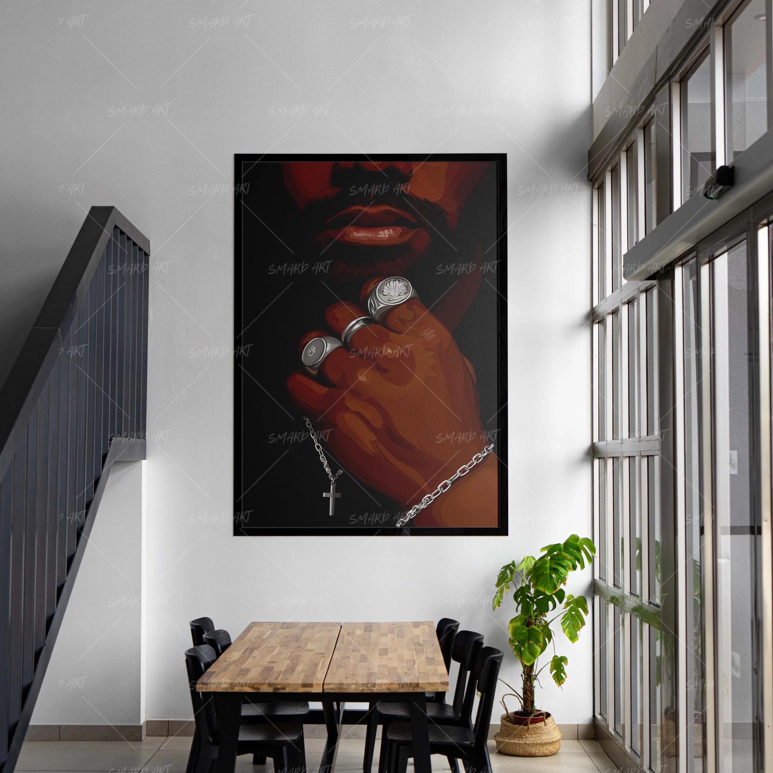 Ring Rules-wall art print featuring decorative artistic design suitable for living rooms, offices, and schools by SmardArt. Elevate your space with Black wall art that speaks to culture, identity, and creativity. At Smard, we celebrate artistry made with melanin, bringing powerful and inspiring designs to life.