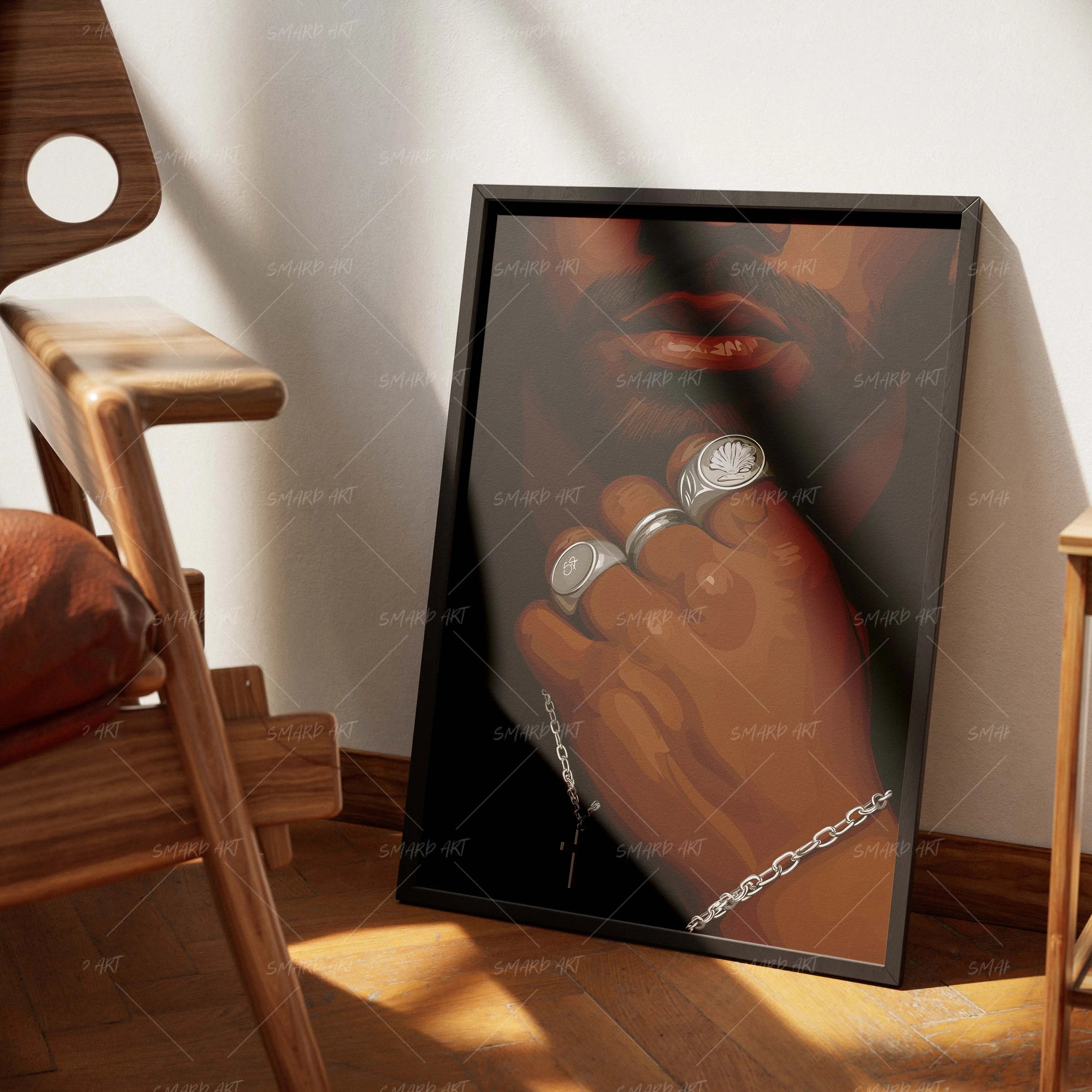 Ring Rules-wall art print featuring decorative artistic design suitable for living rooms, offices, and schools by SmardArt. Elevate your space with Black wall art that speaks to culture, identity, and creativity. At Smard, we celebrate artistry made with melanin, bringing powerful and inspiring designs to life.