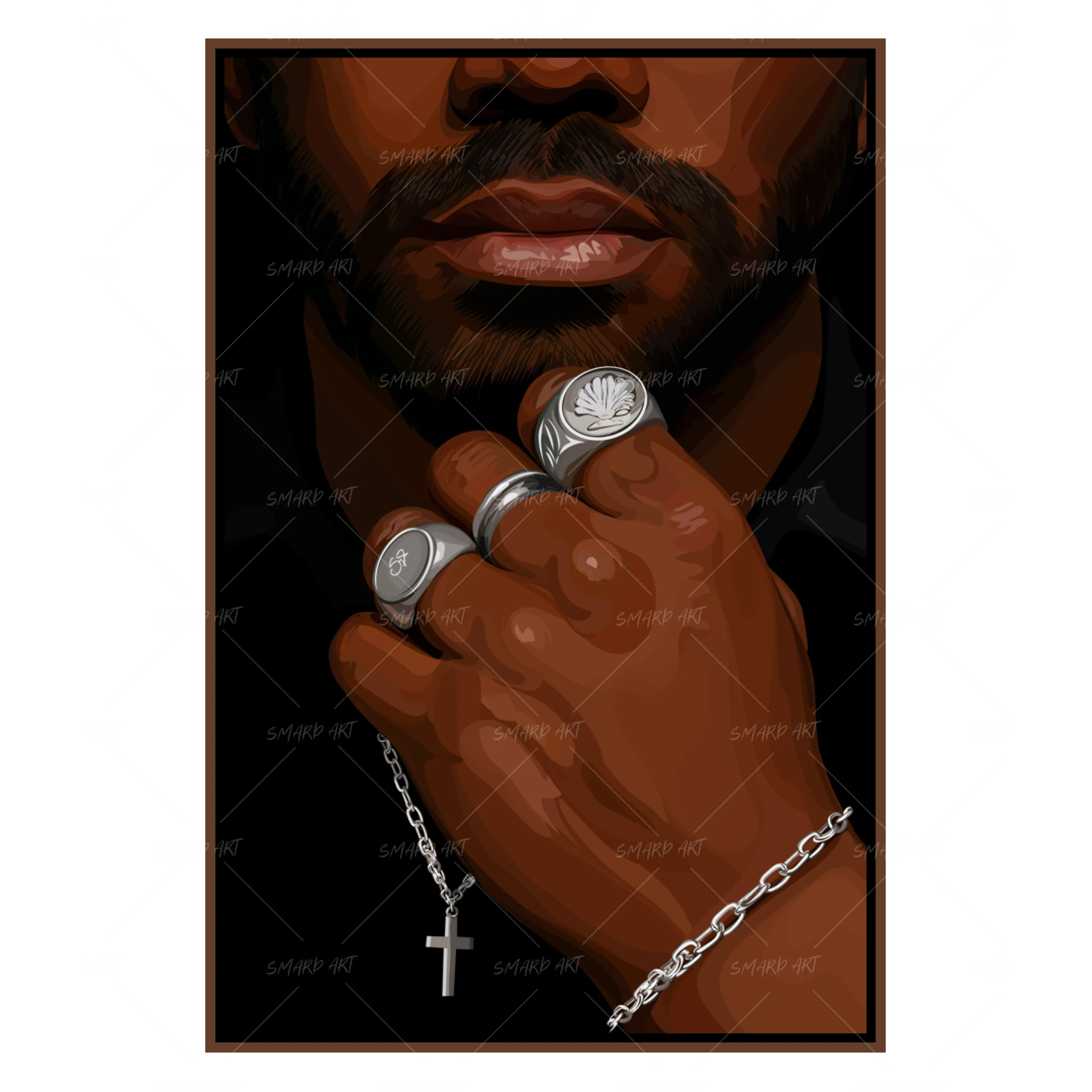 Ring Rules-wall art print featuring decorative artistic design suitable for living rooms, offices, and schools by SmardArt. Elevate your space with Black wall art that speaks to culture, identity, and creativity. At Smard, we celebrate artistry made with melanin, bringing powerful and inspiring designs to life.