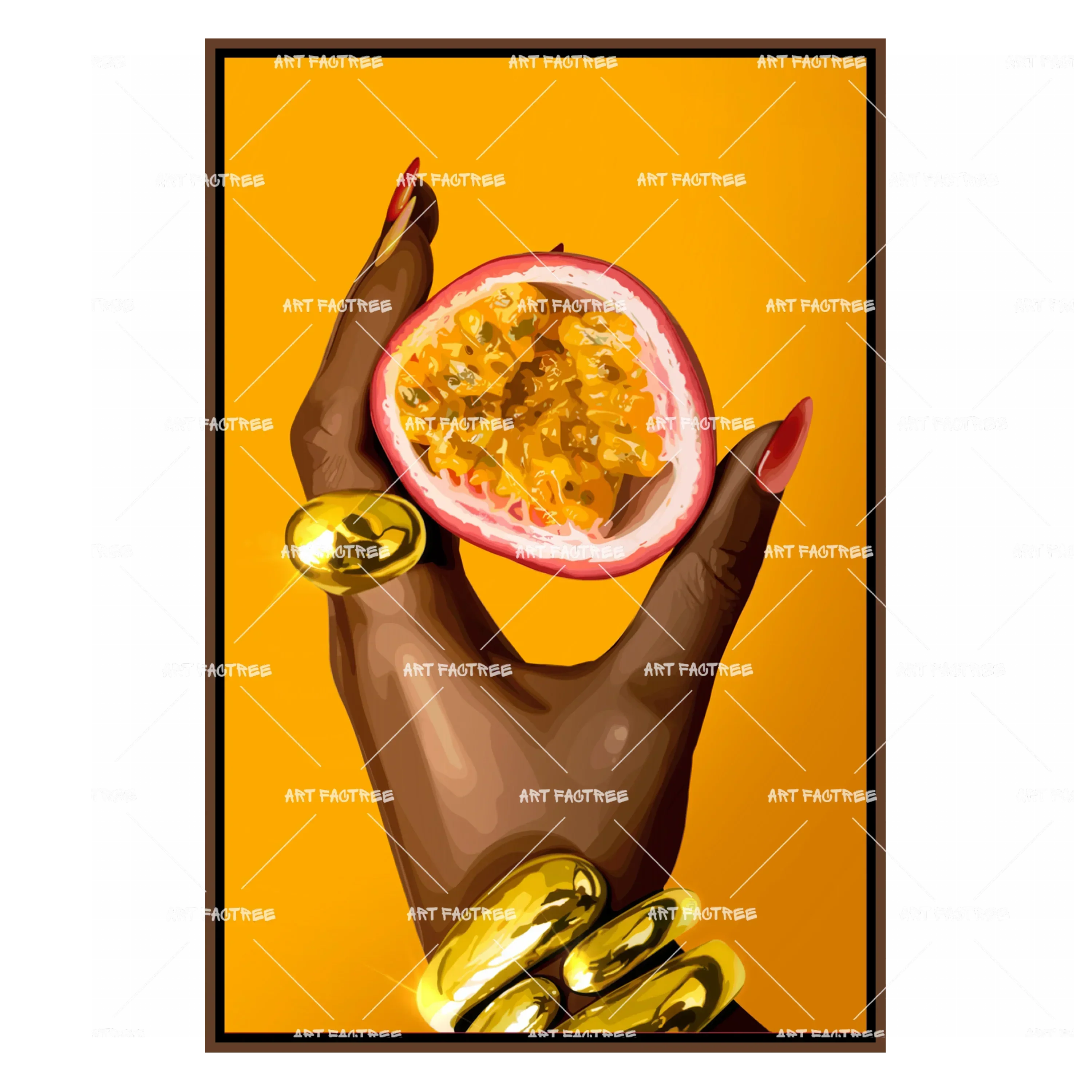 Ripe Touch (Smard X Anaya)-wall art print featuring decorative artistic design suitable for living rooms, offices, and schools by SmardArt. Elevate your space with Black wall art that speaks to culture, identity, and creativity. At Smard, we celebrate artistry made with melanin, bringing powerful and inspiring designs to life.