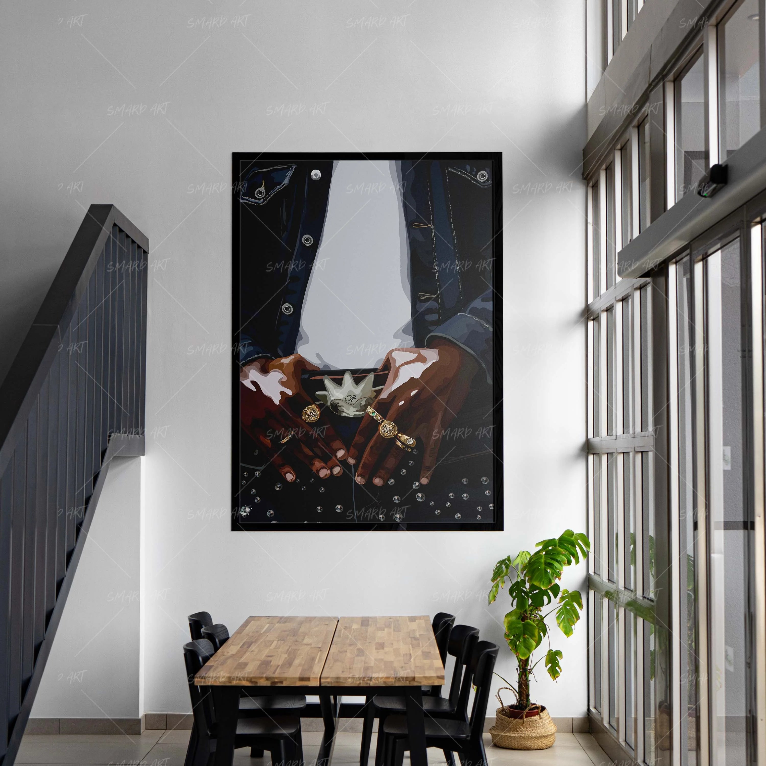 Rocked Out-wall art print featuring decorative artistic design suitable for living rooms, offices, and schools by SmardArt. Elevate your space with Black wall art that speaks to culture, identity, and creativity. At Smard, we celebrate artistry made with melanin, bringing powerful and inspiring designs to life.