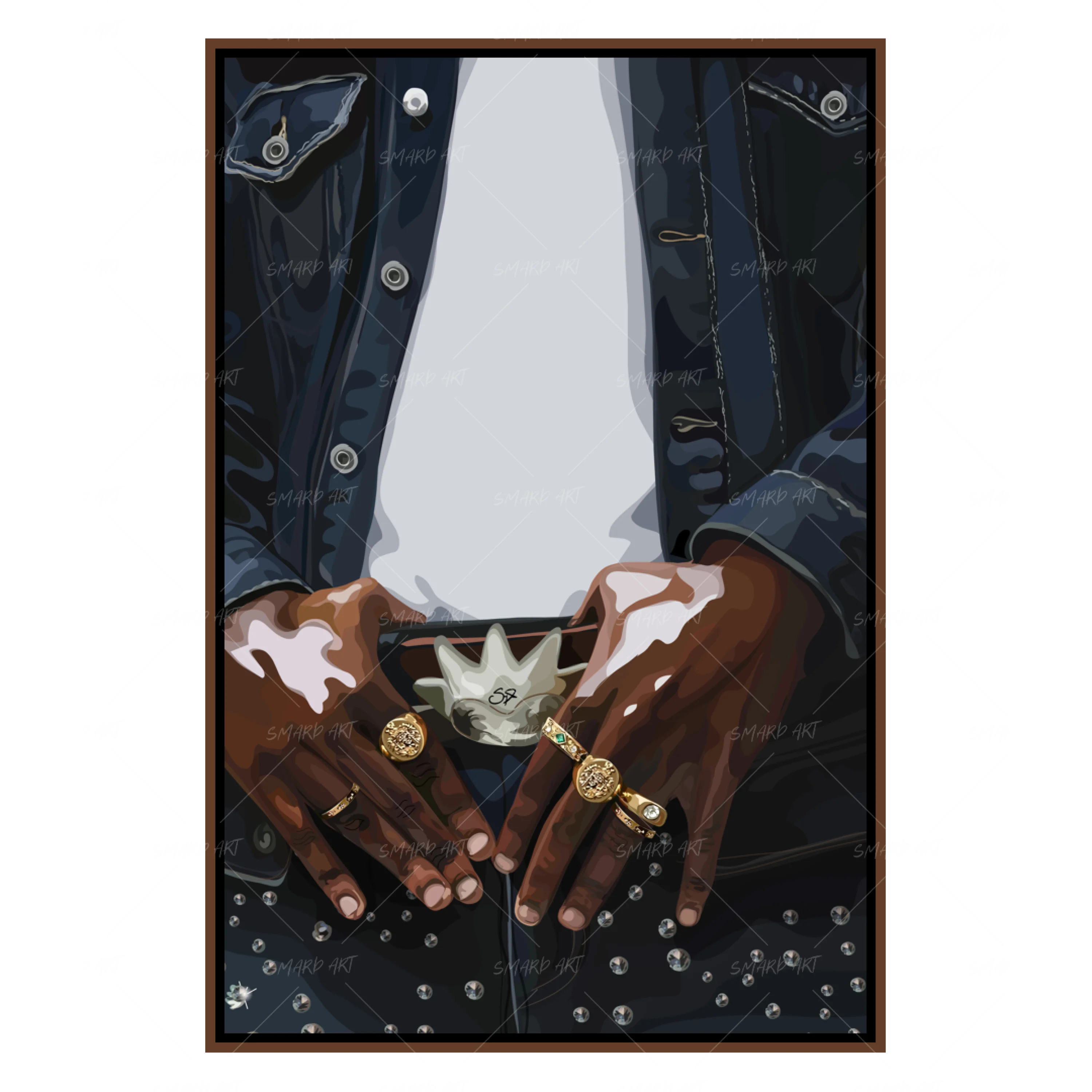 Rocked Out-wall art print featuring decorative artistic design suitable for living rooms, offices, and schools by SmardArt. Elevate your space with Black wall art that speaks to culture, identity, and creativity. At Smard, we celebrate artistry made with melanin, bringing powerful and inspiring designs to life.