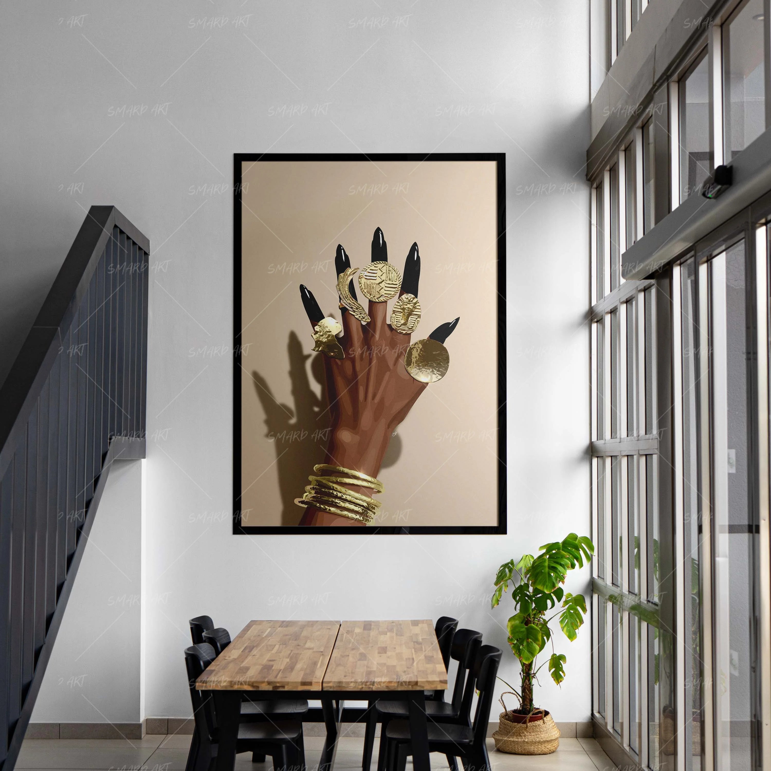 Rooted Shine-wall art print featuring decorative artistic design suitable for living rooms, offices, and schools by SmardArt. Elevate your space with Black wall art that speaks to culture, identity, and creativity. At Smard, we celebrate artistry made with melanin, bringing powerful and inspiring designs to life.