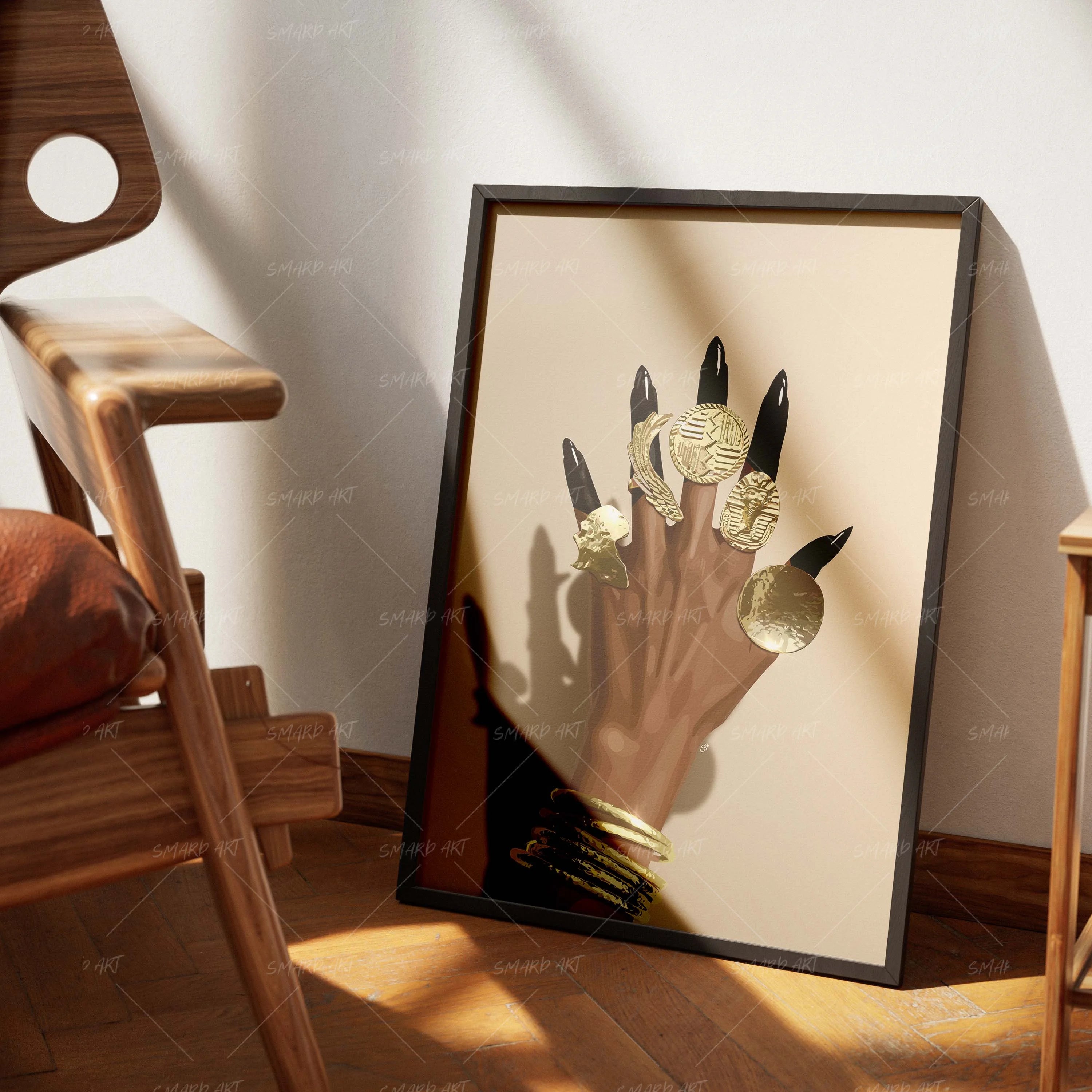 Rooted Shine-wall art print featuring decorative artistic design suitable for living rooms, offices, and schools by SmardArt. Elevate your space with Black wall art that speaks to culture, identity, and creativity. At Smard, we celebrate artistry made with melanin, bringing powerful and inspiring designs to life.