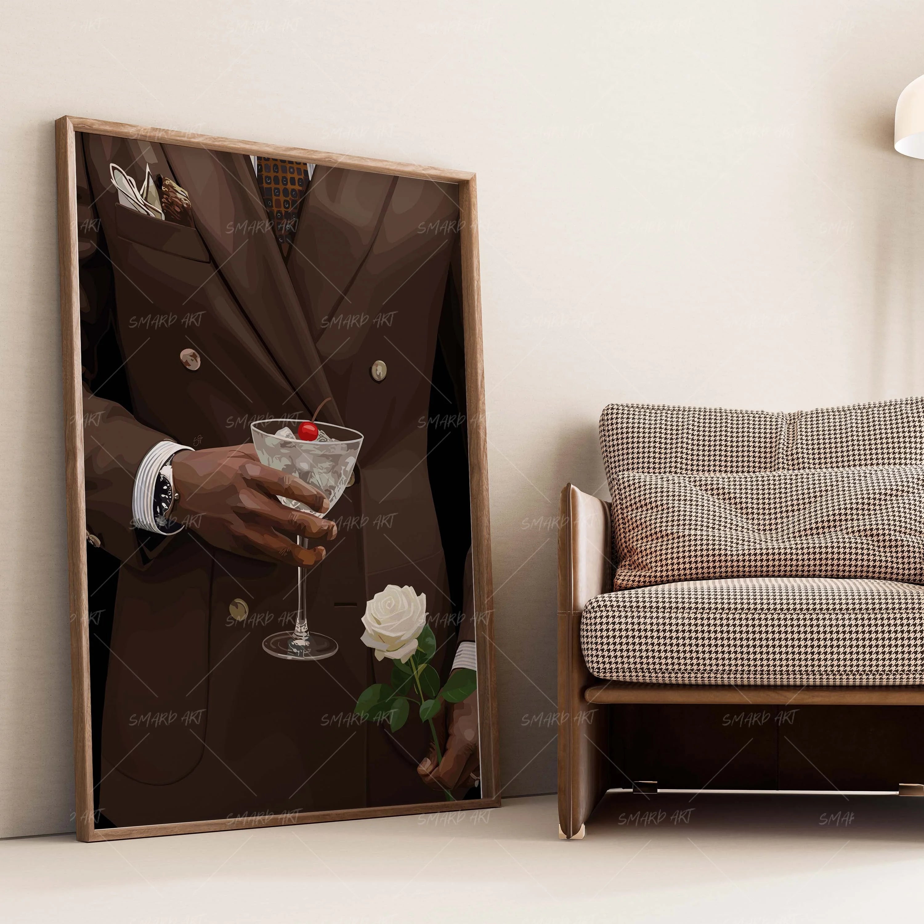 Rose & Cherry-wall art print featuring decorative artistic design suitable for living rooms, offices, and schools by SmardArt. Elevate your space with Black wall art that speaks to culture, identity, and creativity. At Smard, we celebrate artistry made with melanin, bringing powerful and inspiring designs to life.