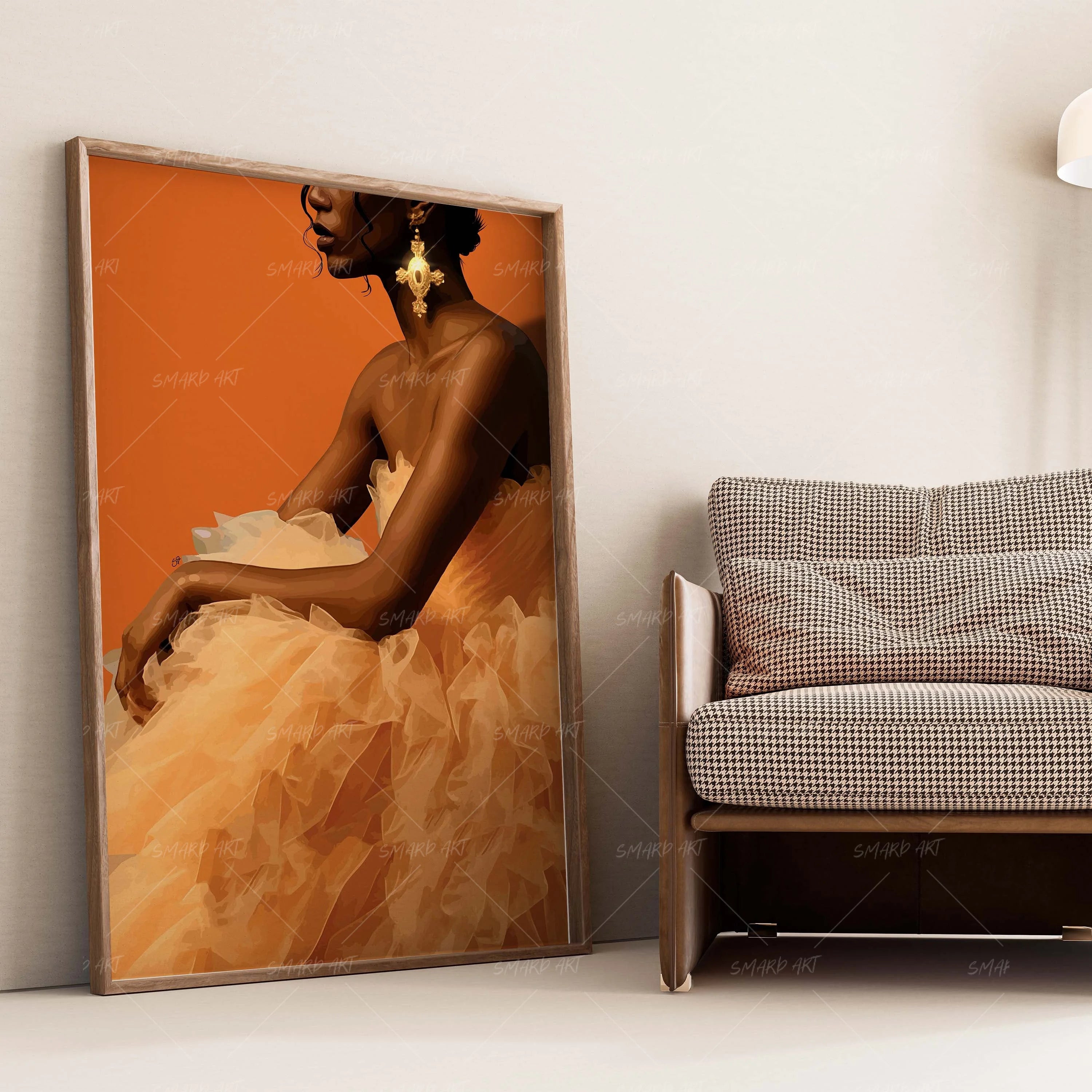 Ruffle Mode-wall art print featuring decorative artistic design suitable for living rooms, offices, and schools by SmardArt. Elevate your space with Black wall art that speaks to culture, identity, and creativity. At Smard, we celebrate artistry made with melanin, bringing powerful and inspiring designs to life.