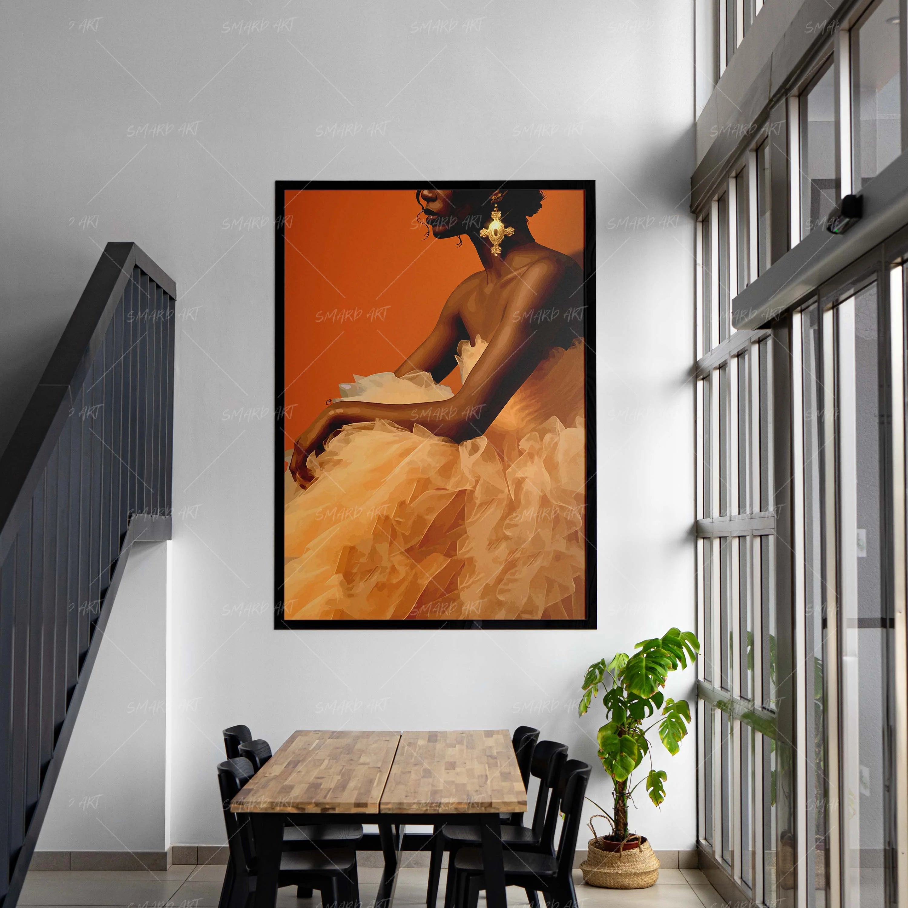 Ruffle Mode-wall art print featuring decorative artistic design suitable for living rooms, offices, and schools by SmardArt. Elevate your space with Black wall art that speaks to culture, identity, and creativity. At Smard, we celebrate artistry made with melanin, bringing powerful and inspiring designs to life.
